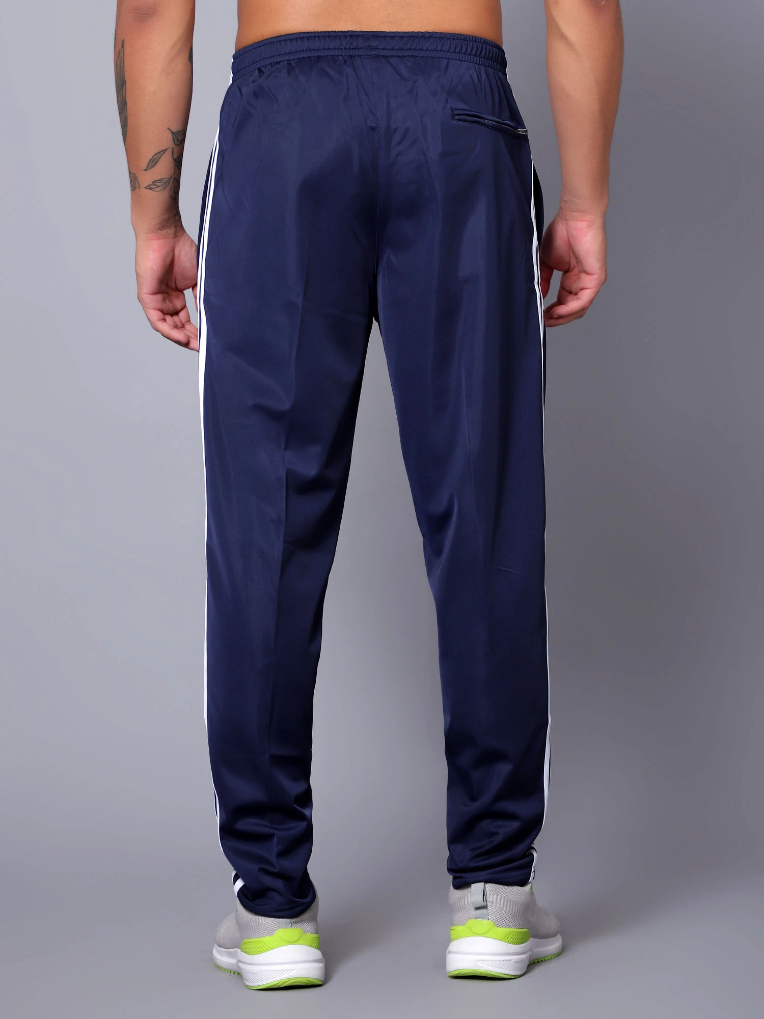 Navy Blue/White Essential Sports Trackpants for men - Shivnaresh