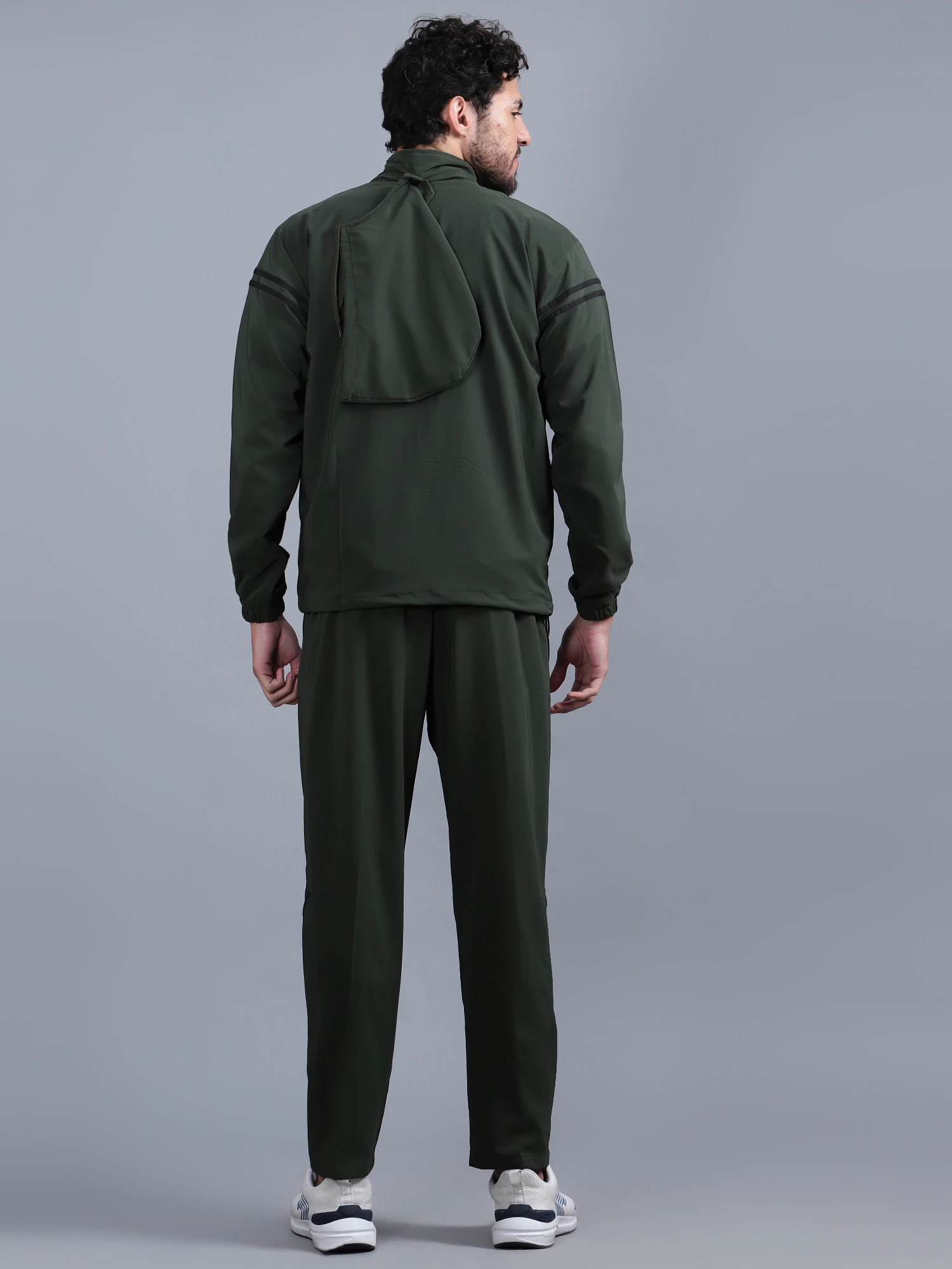 Buy Men's sports tracksuit in olive green online - Shivnaresh