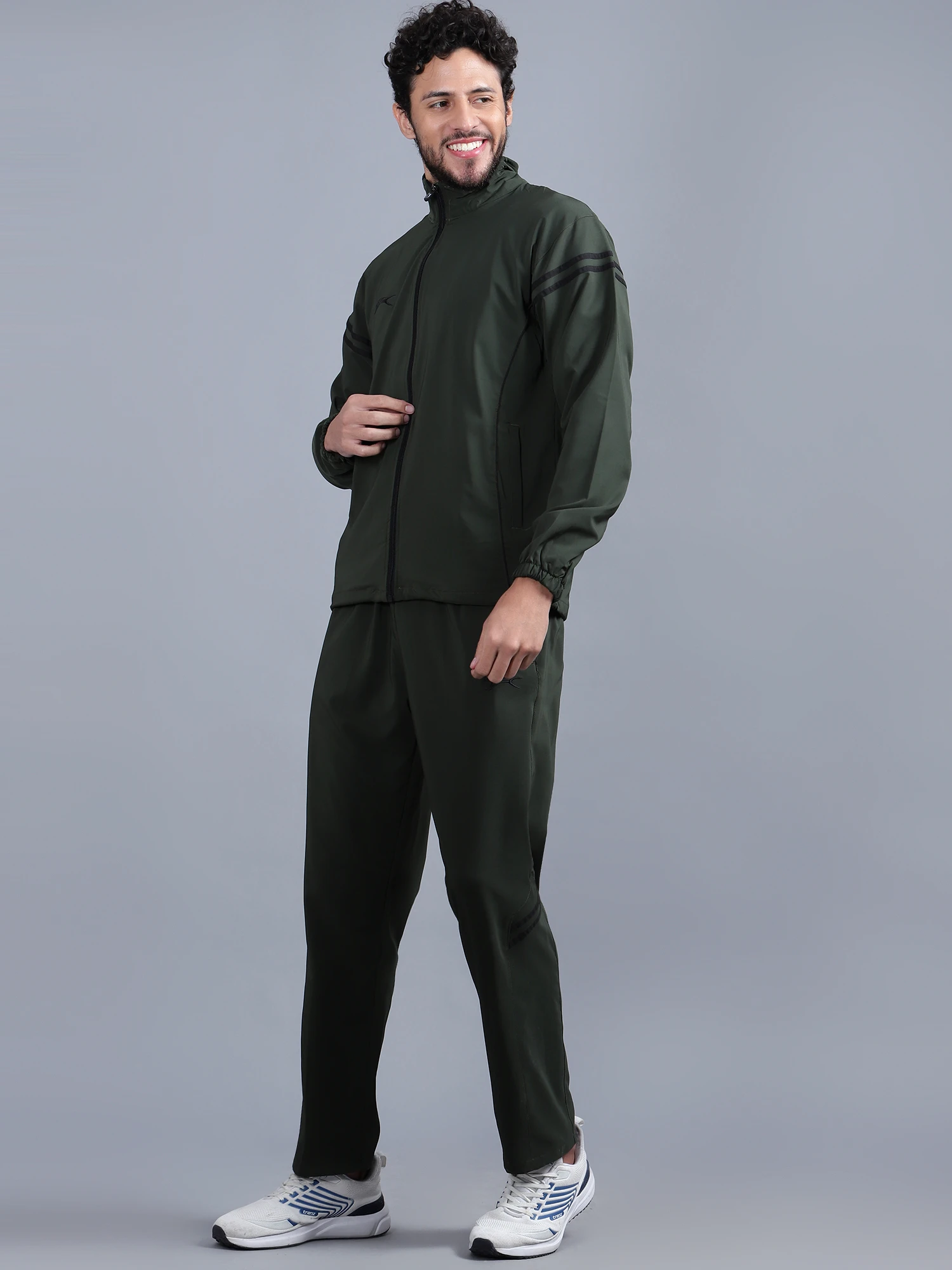 Buy Men's sports tracksuit in olive green online - Shivnaresh