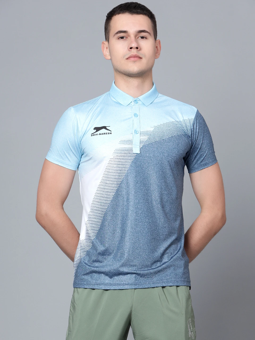 Ultra Boost smart‑fit sports dark grey polo t-shirt for men by Shiv Naresh