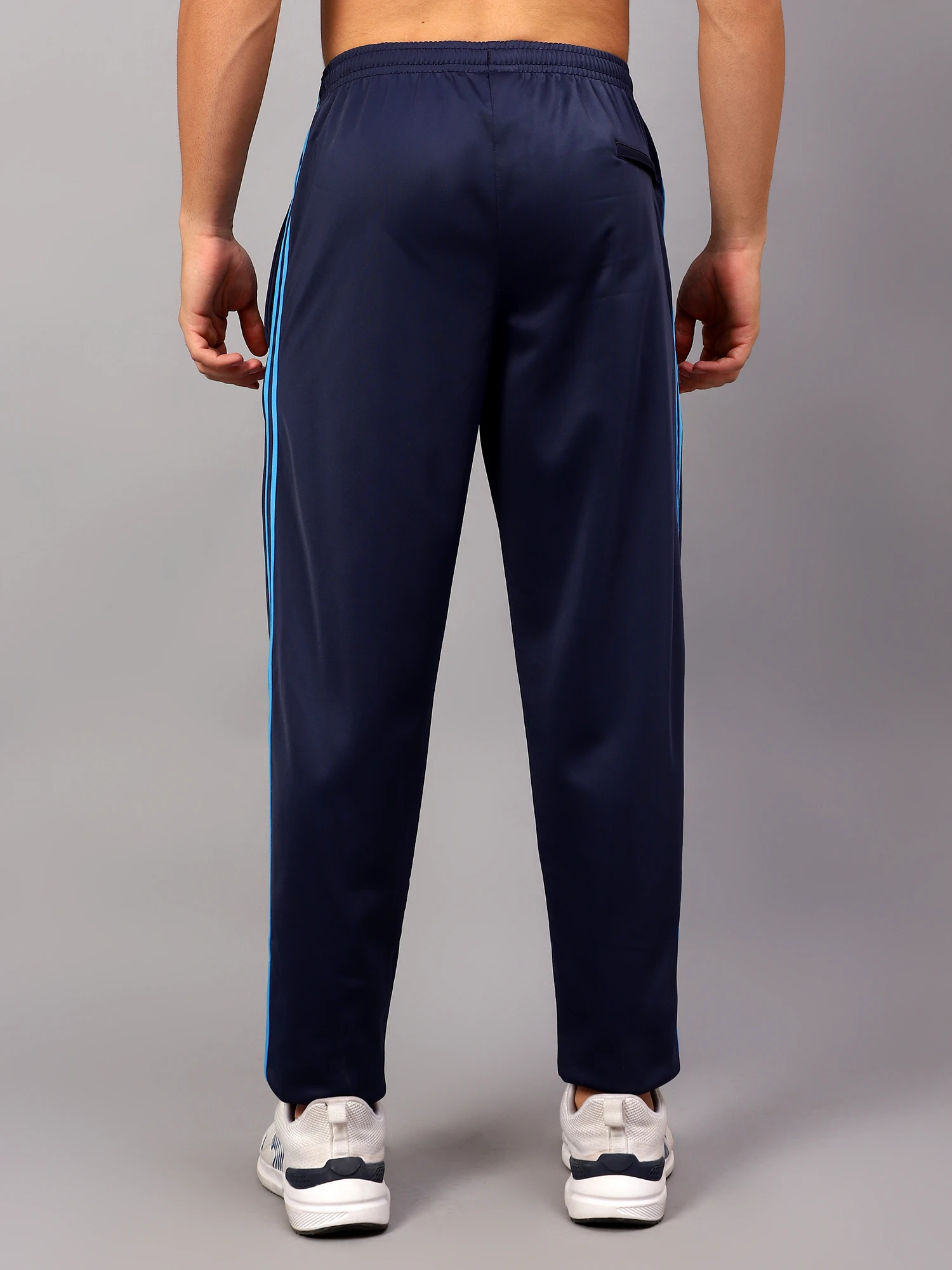 Navy Blue/Cyan Essential Sports Trackpants for men - Shivnaresh