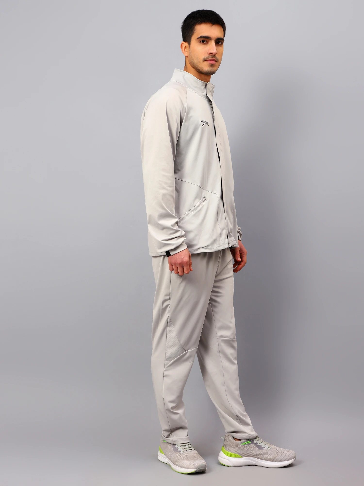 Men's Light Grey Tracksuit by Shiv Naresh