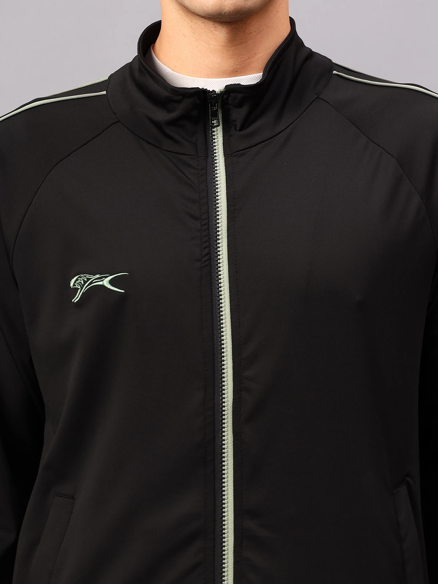 Men's black saige green casual tracksuit