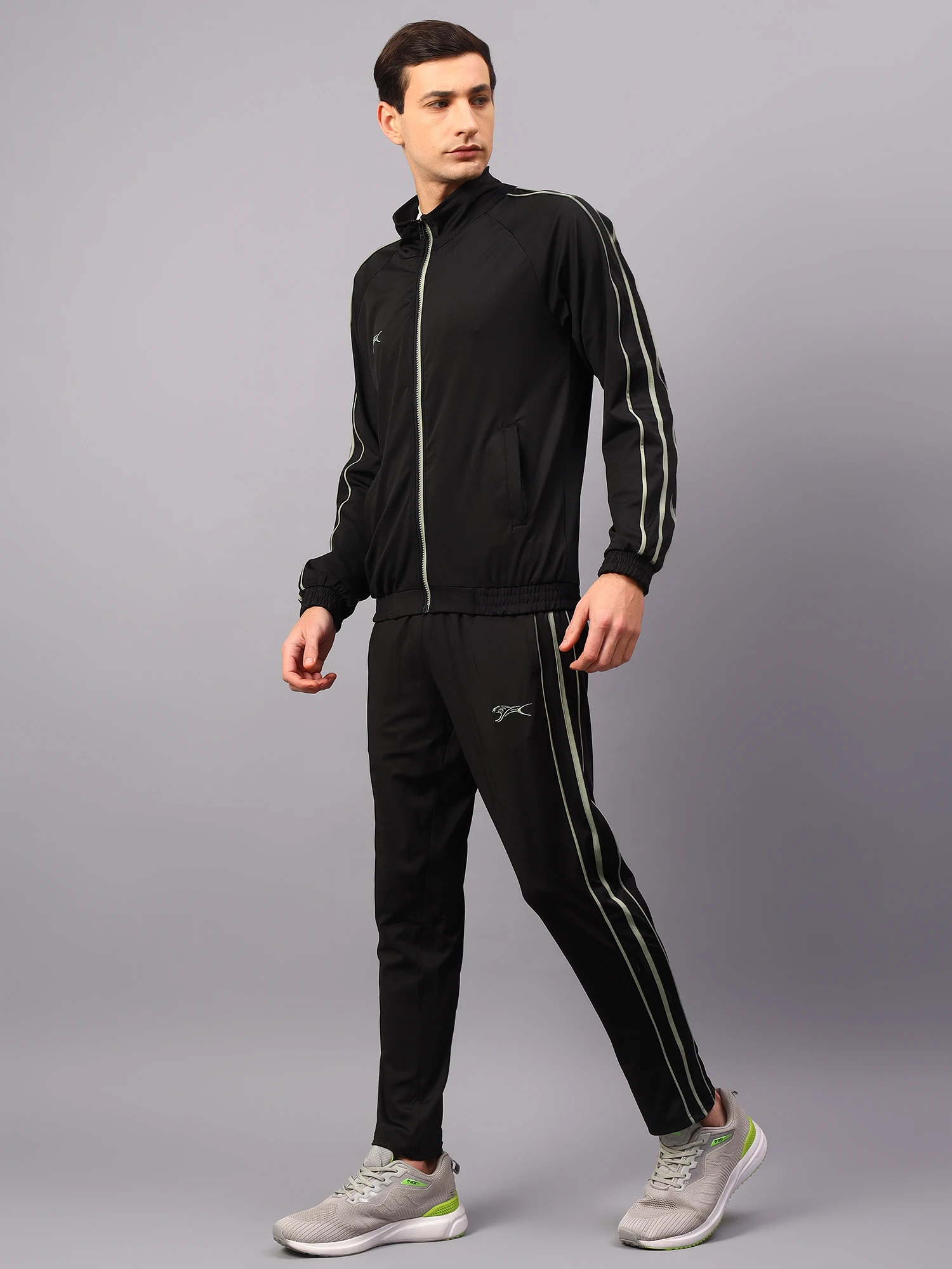 Men's black saige green casual tracksuit