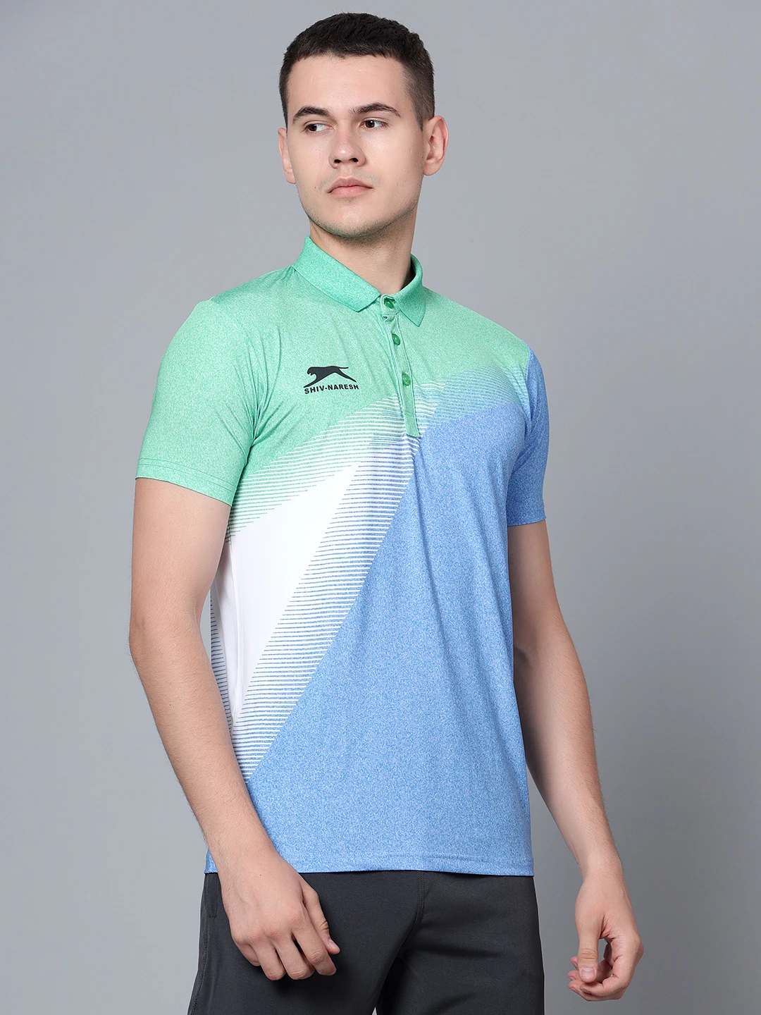 Ultra Boost smart-fit sports royal blue polo for men by Shiv Naresh