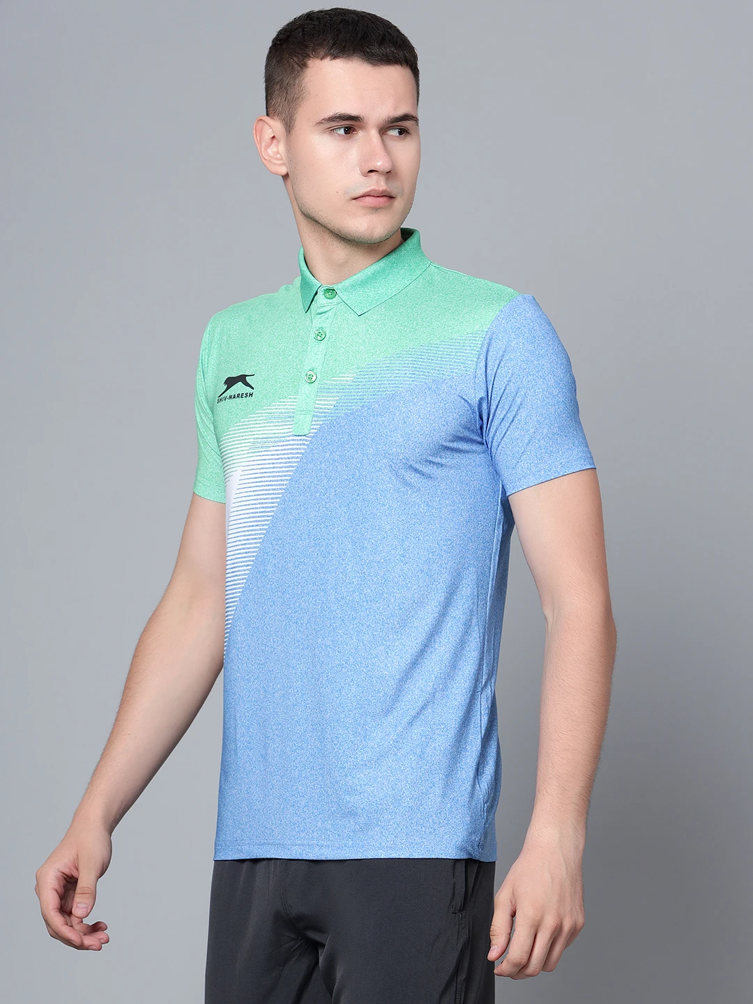 Ultra Boost smart-fit sports royal blue polo for men by Shiv Naresh