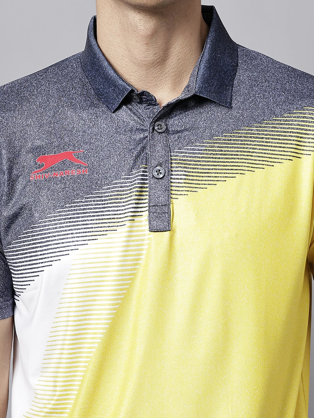 Ultra Boost yellow smart‑fit sports polo t-shirts for men by Shiv Naresh