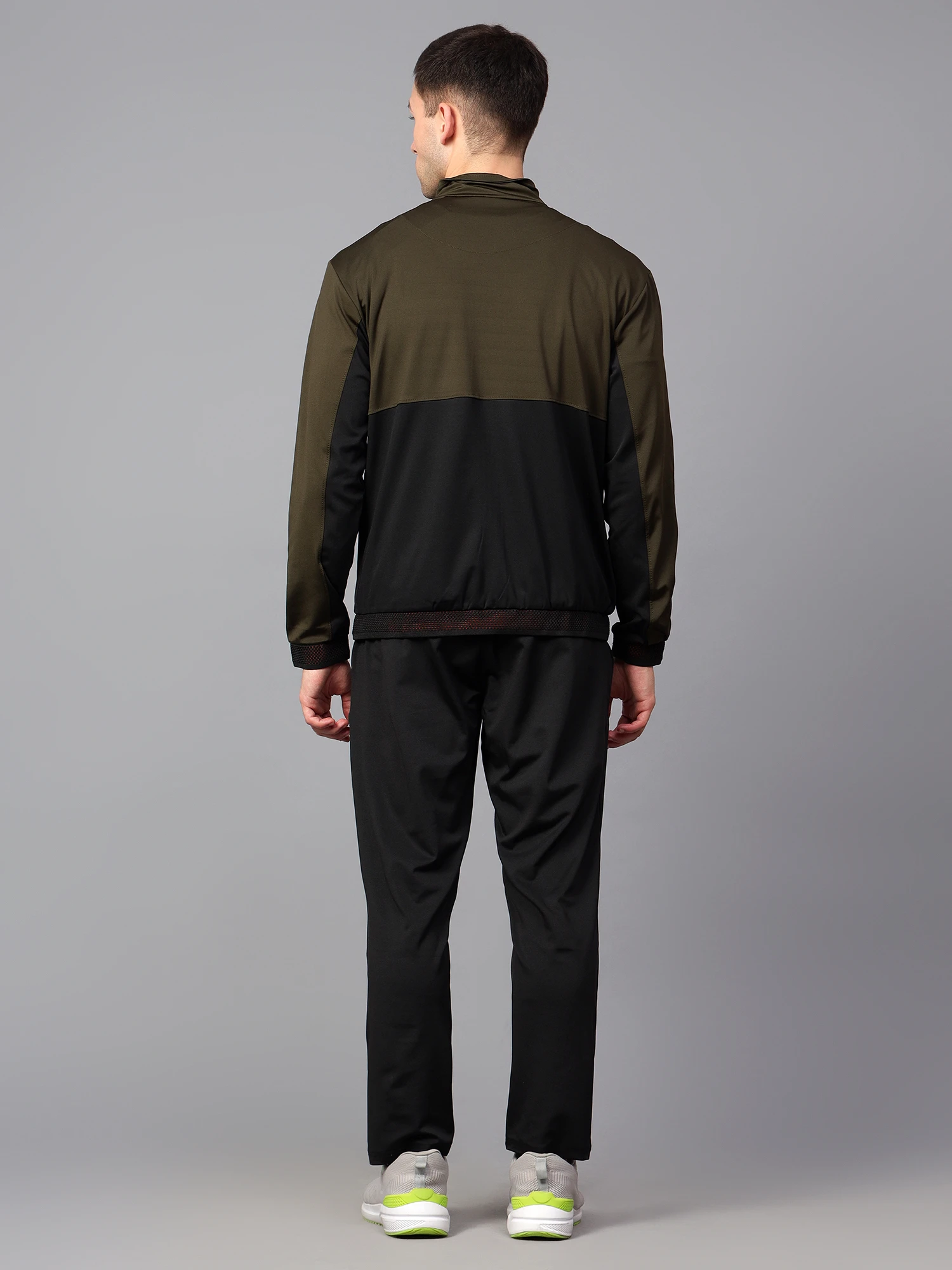 Black Olive Green Men's Tracksuit by Shiv Naresh