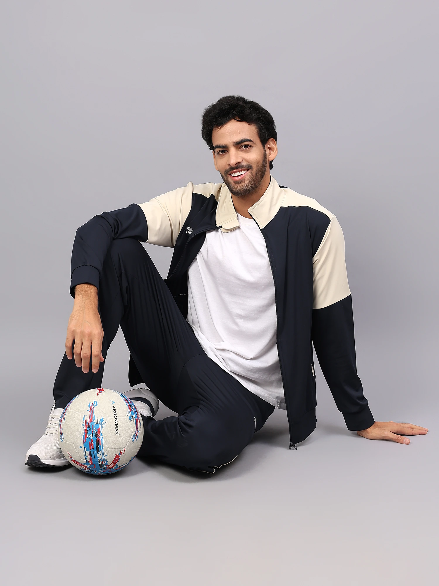 Navy Blue/Sand men’s tracksuit by Shiv Naresh