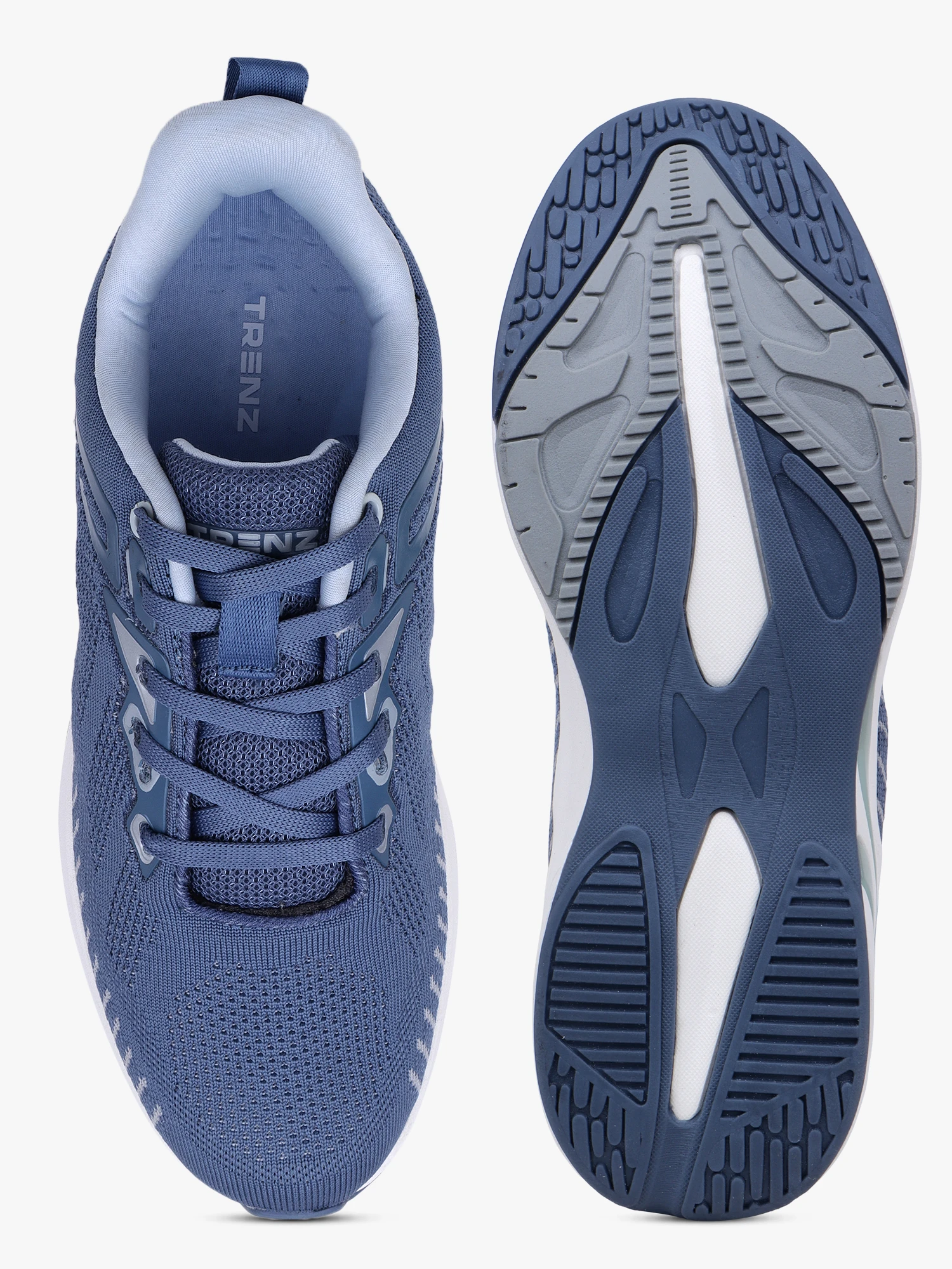 Women's Lace-Up Sports Shoes in English Blue & Silver Shiv Naresh