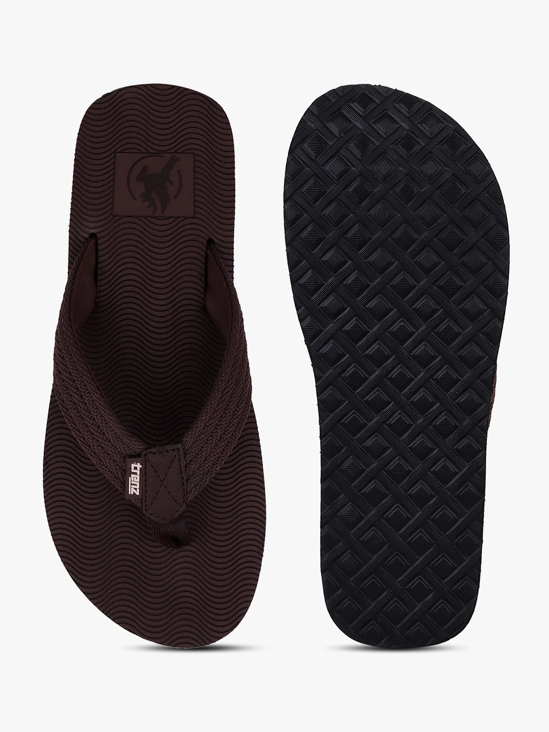 Brown slip-on slippers for men