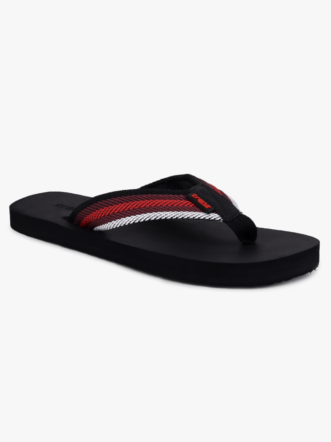 Black red variant slip-on slippers for men