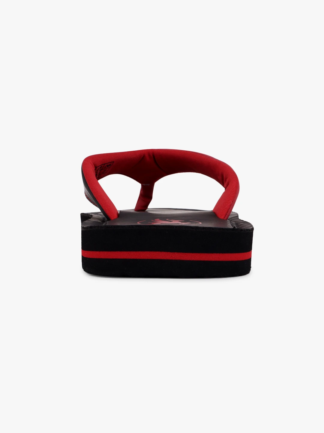 Black and red slip-on slippers for men
