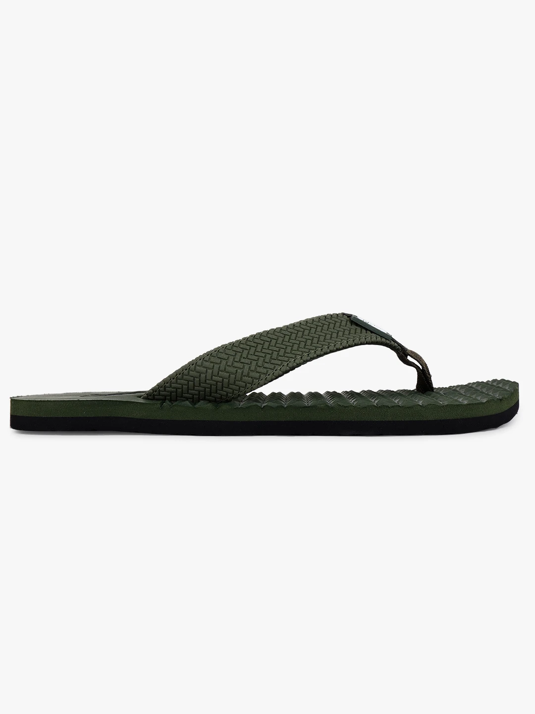 Shivnaresh Olive green slip-on slippers for men