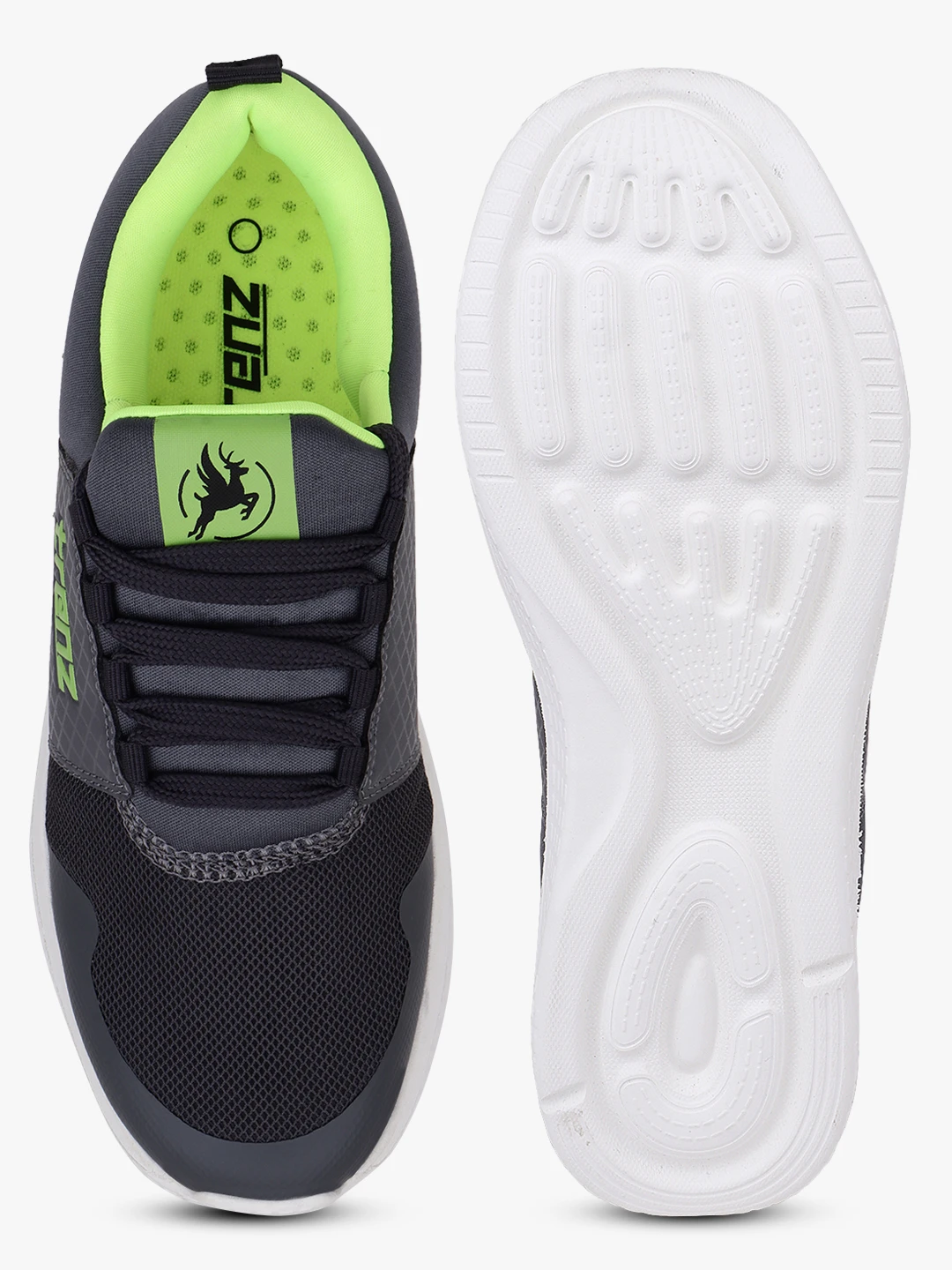 Grey Neon Green Women’s Lace-Up Sports Shoes Shiv Naresh