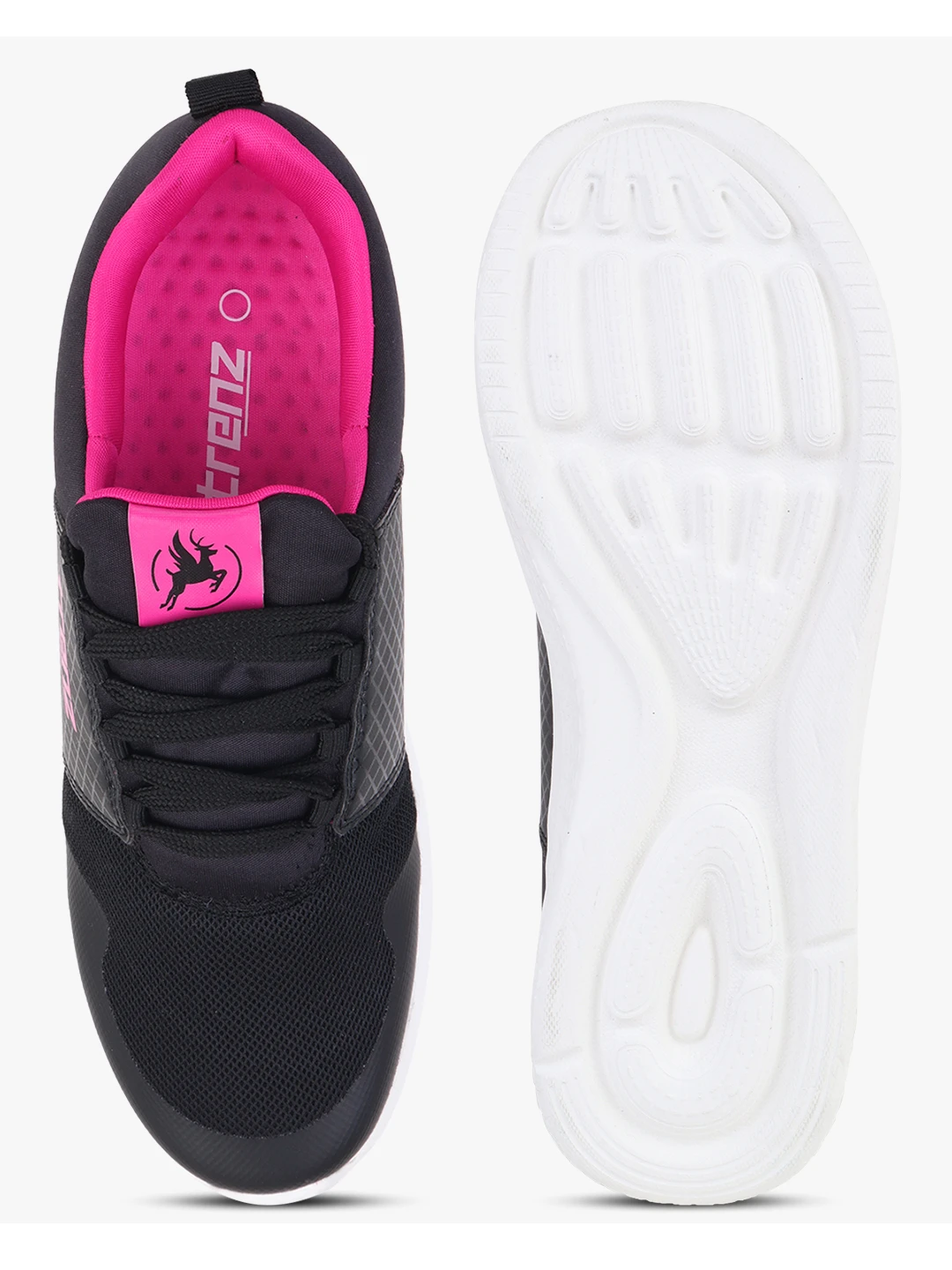 Black Pink Women’s Lace-Up Sports Shoes Shiv Naresh
