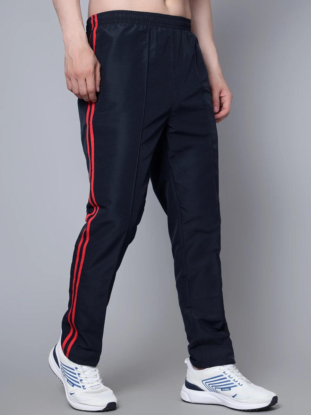 Navy Blue Red Shiv Naresh Sports Track Pants for men