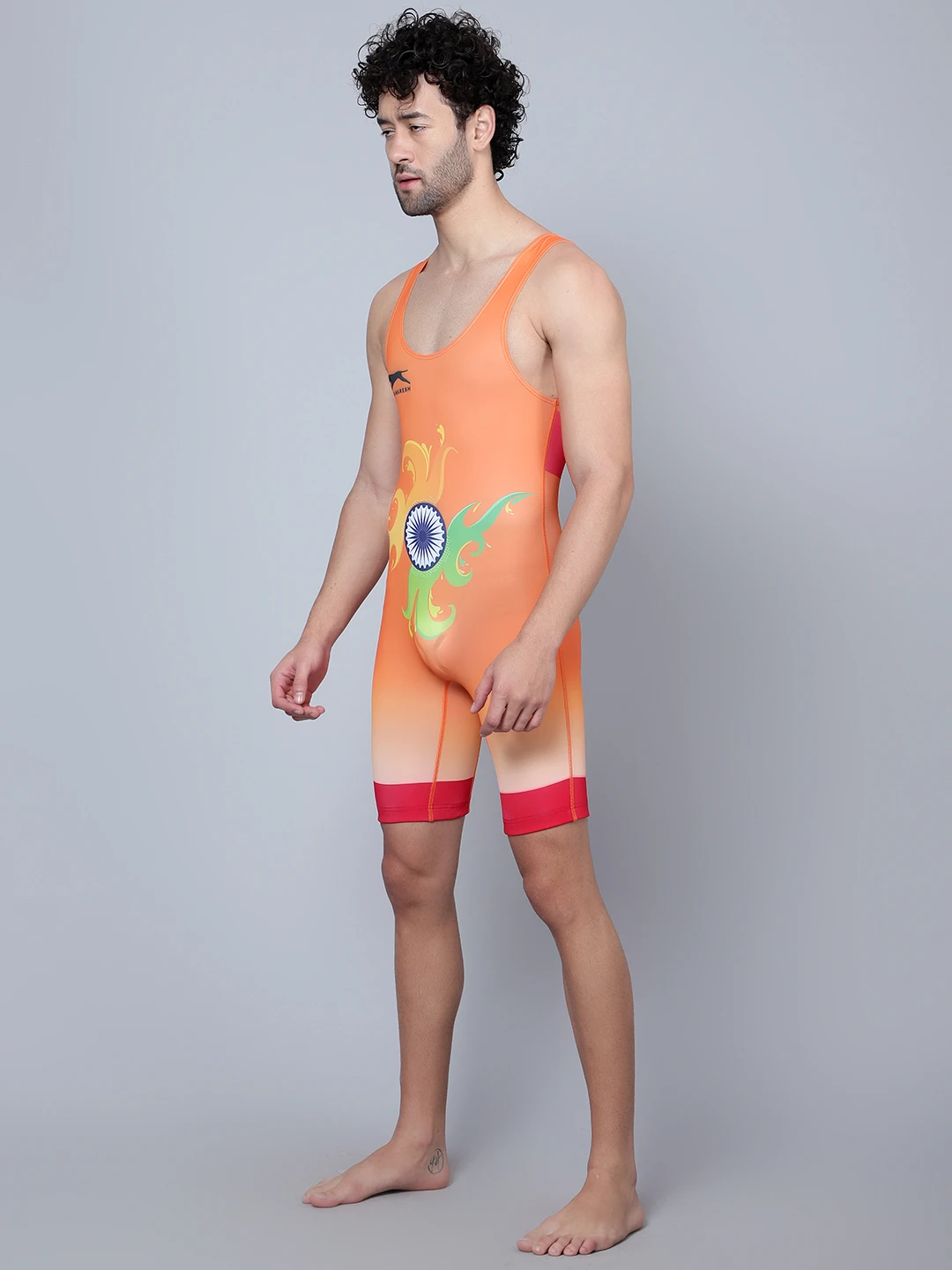 Wrestling singlet Orange for men by Shiv Naresh