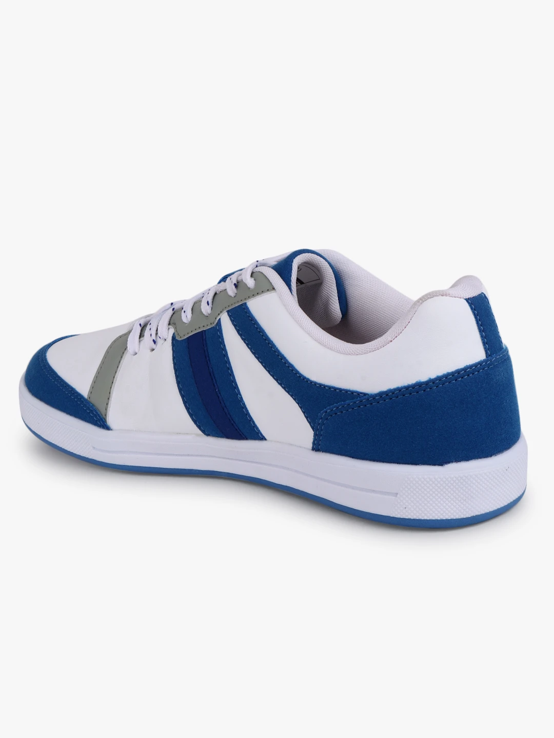 Men’s White Sky Blue Lace-Up Sports Shoes