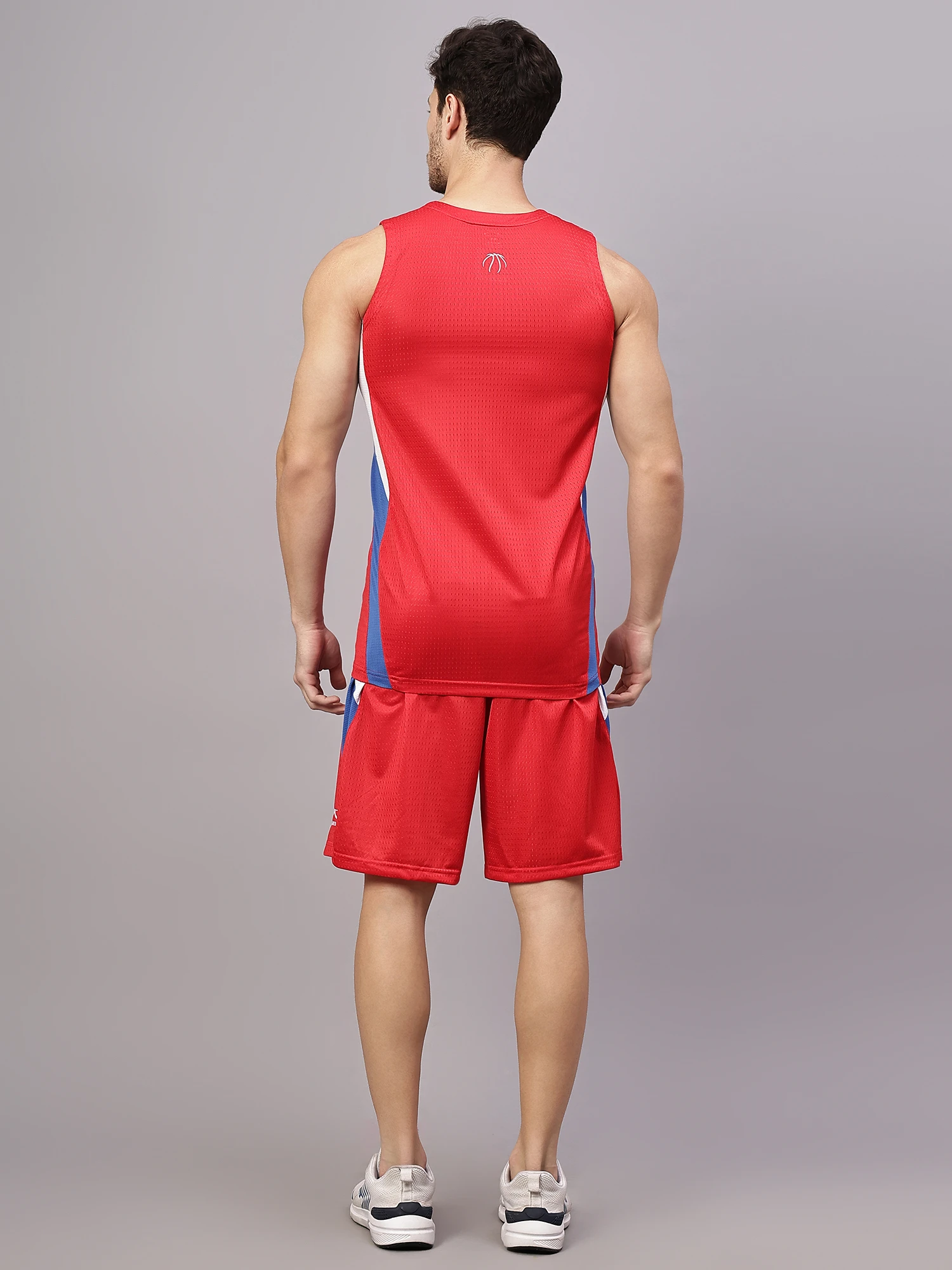 Shiv Naresh Red Pro Court basketball set for men