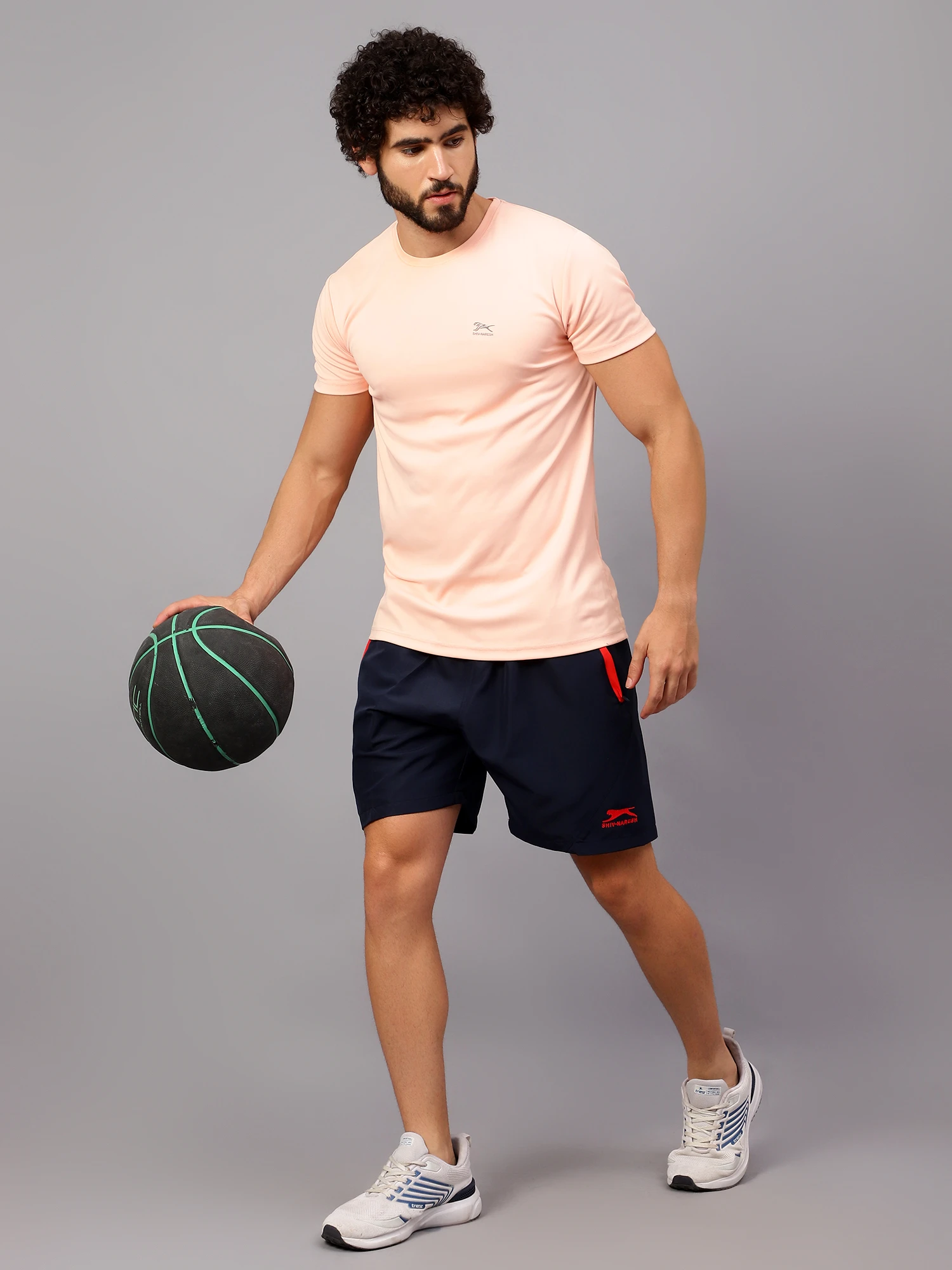 Navy Blue/Red Shiv Naresh Smart Sports Shorts for men