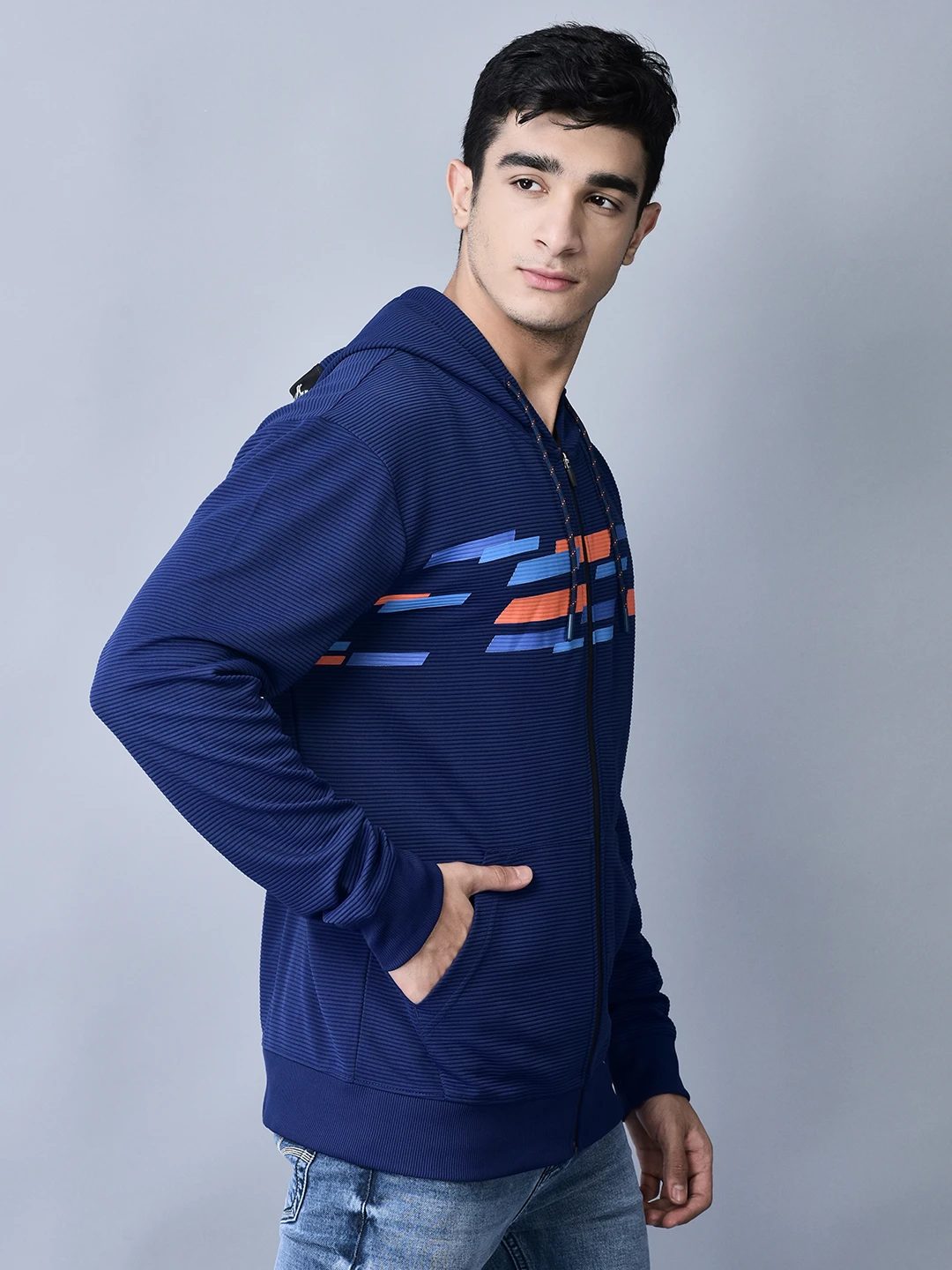 Navy sweatshirt for men by Shiv Naresh