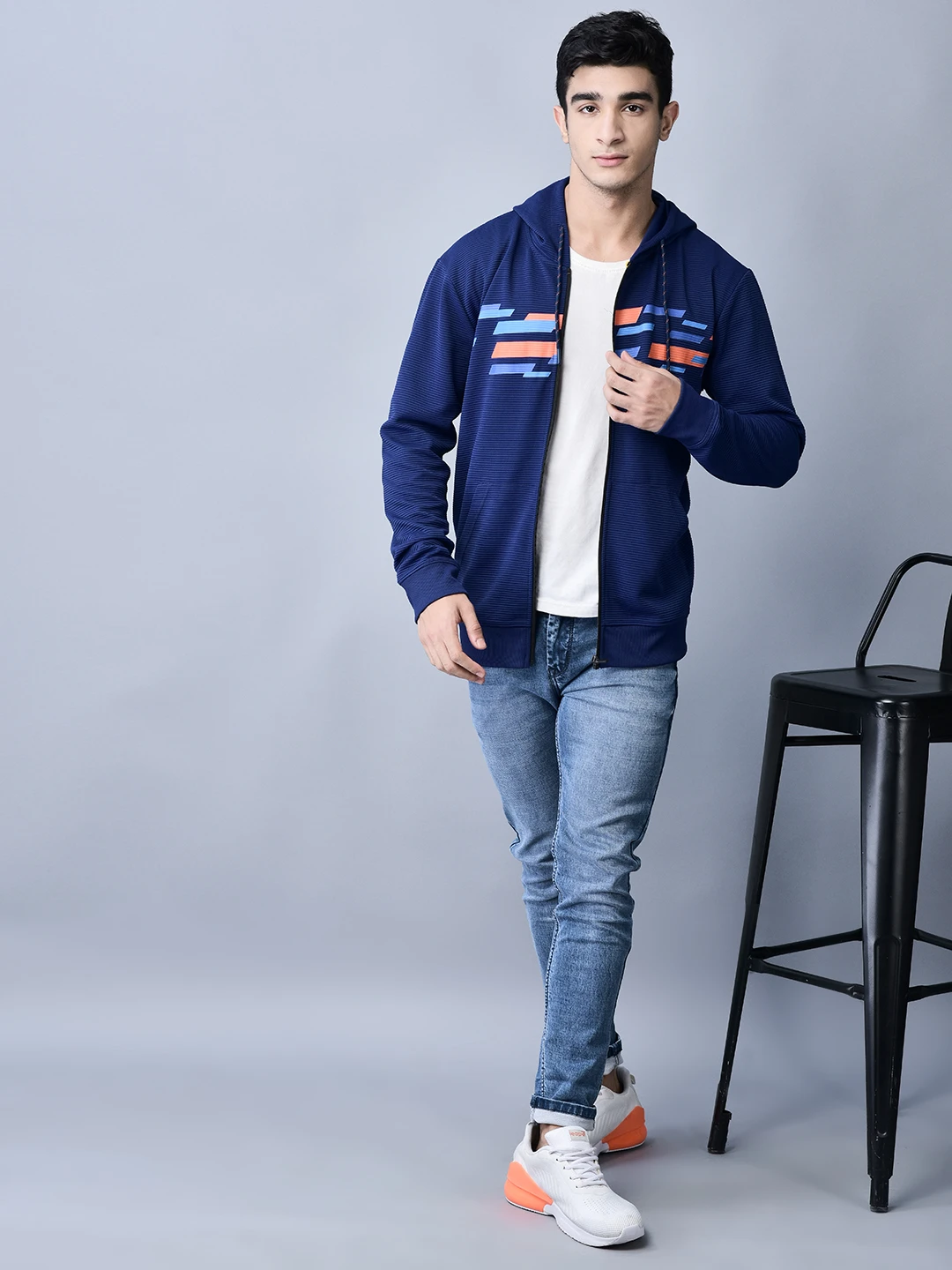 Navy sweatshirt for men by Shiv Naresh
