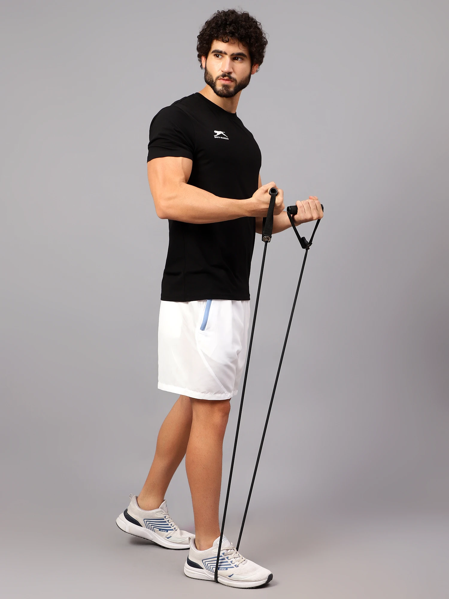 White Cyan Shiv Naresh Smart Sports Shorts for men