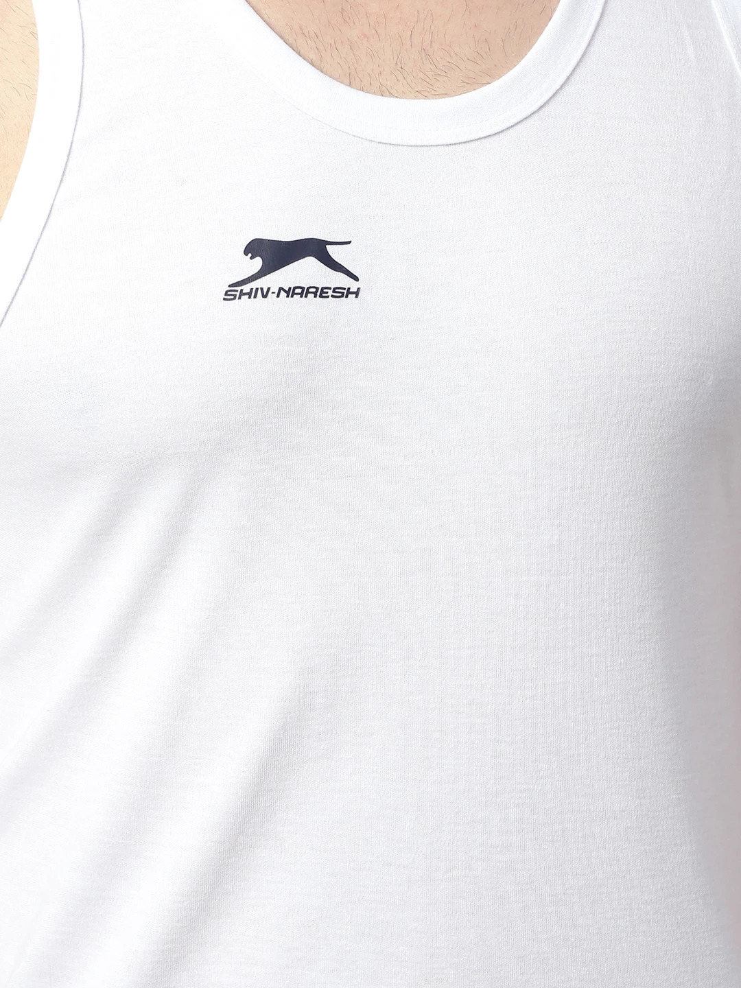 White essential vest for men by Shivnaresh