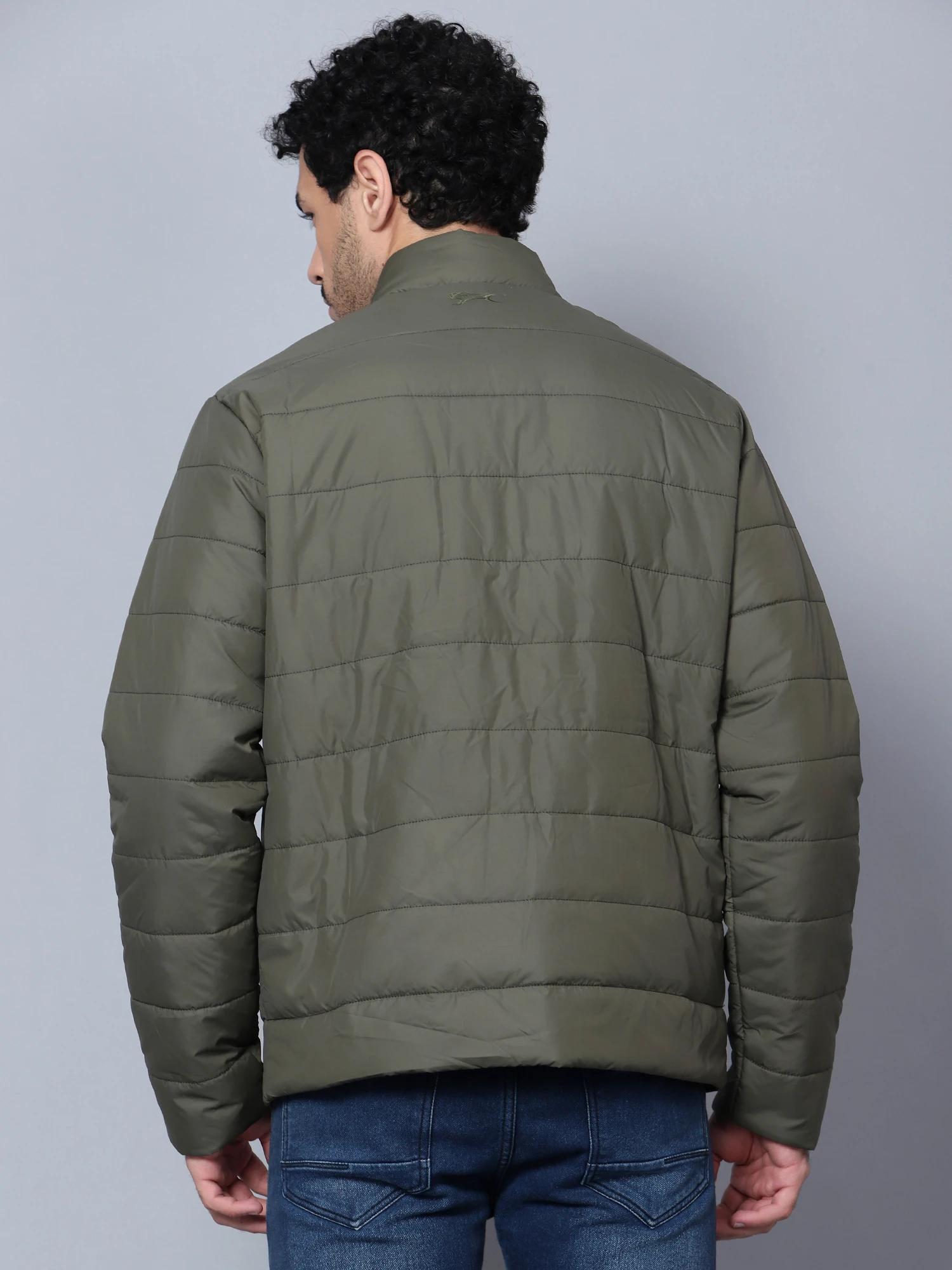 Olive Green Puffer Jacket for Men - Shiv Naresh
