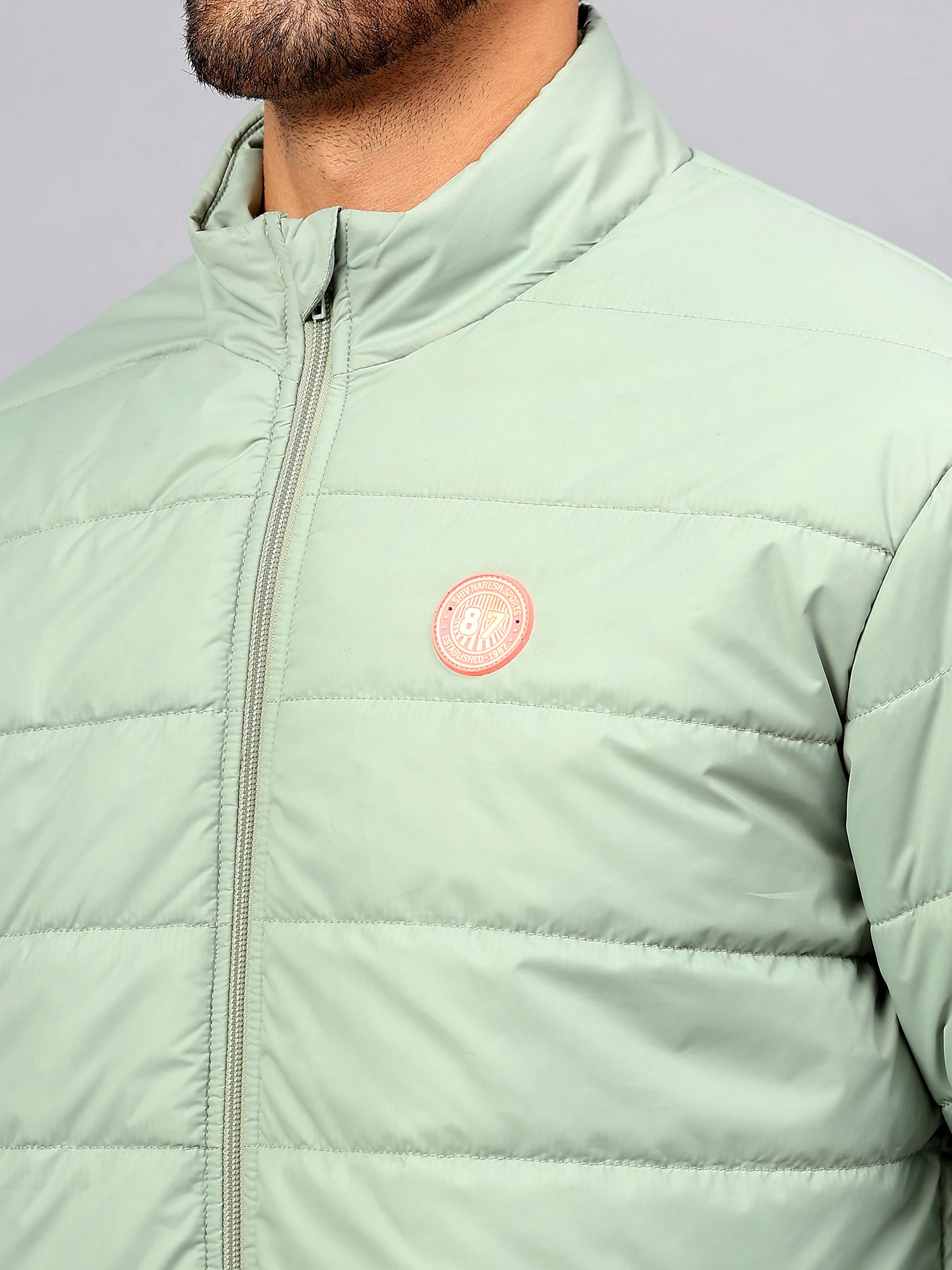 Mint Green Core Puffer Jacket for men - Shiv Naresh