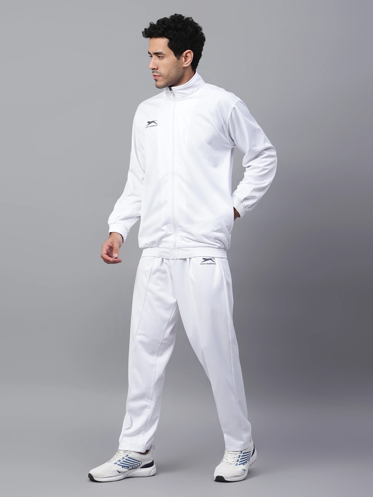 Men's white TP winter tracksuit set