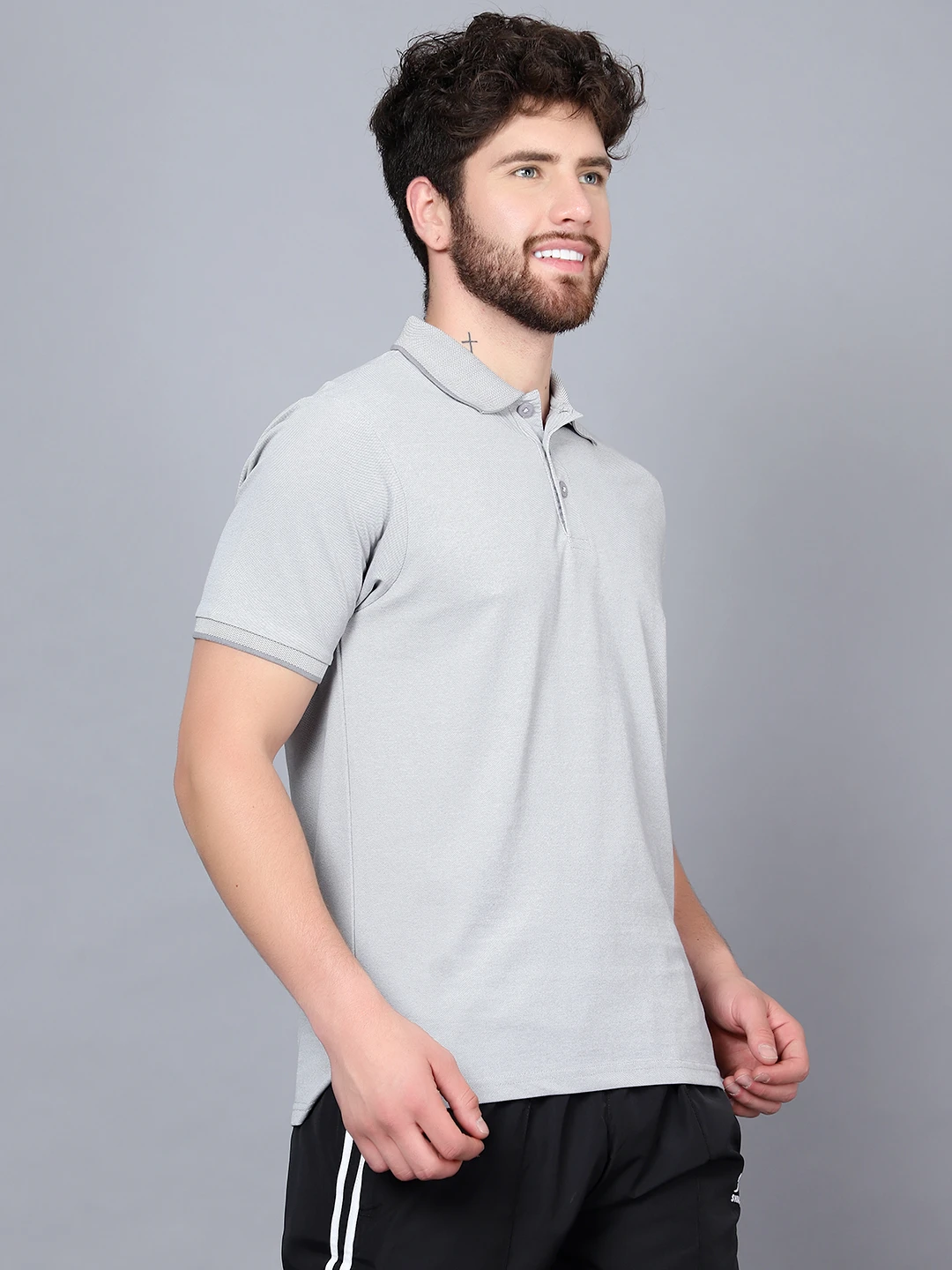 Kooltex Regular Fit grey polo t-shirt for men by Shiv Naresh