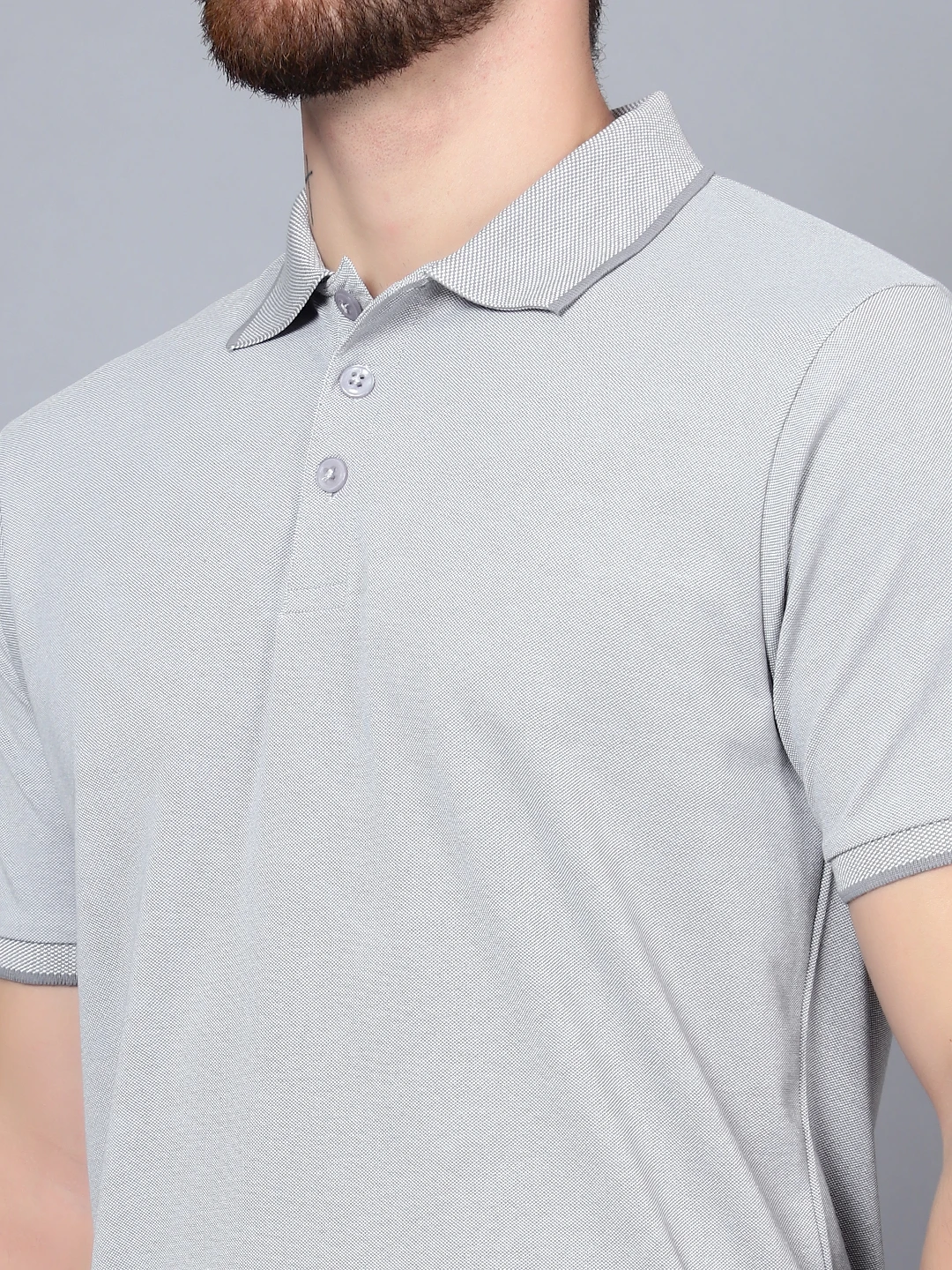 Kooltex Regular Fit grey polo t-shirt for men by Shiv Naresh
