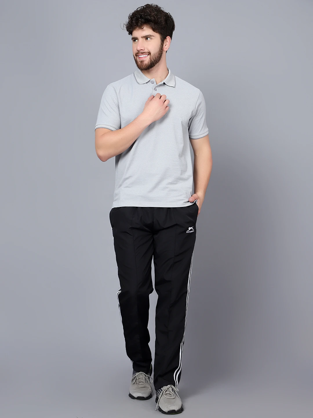 Kooltex Regular Fit grey polo t-shirt for men by Shiv Naresh