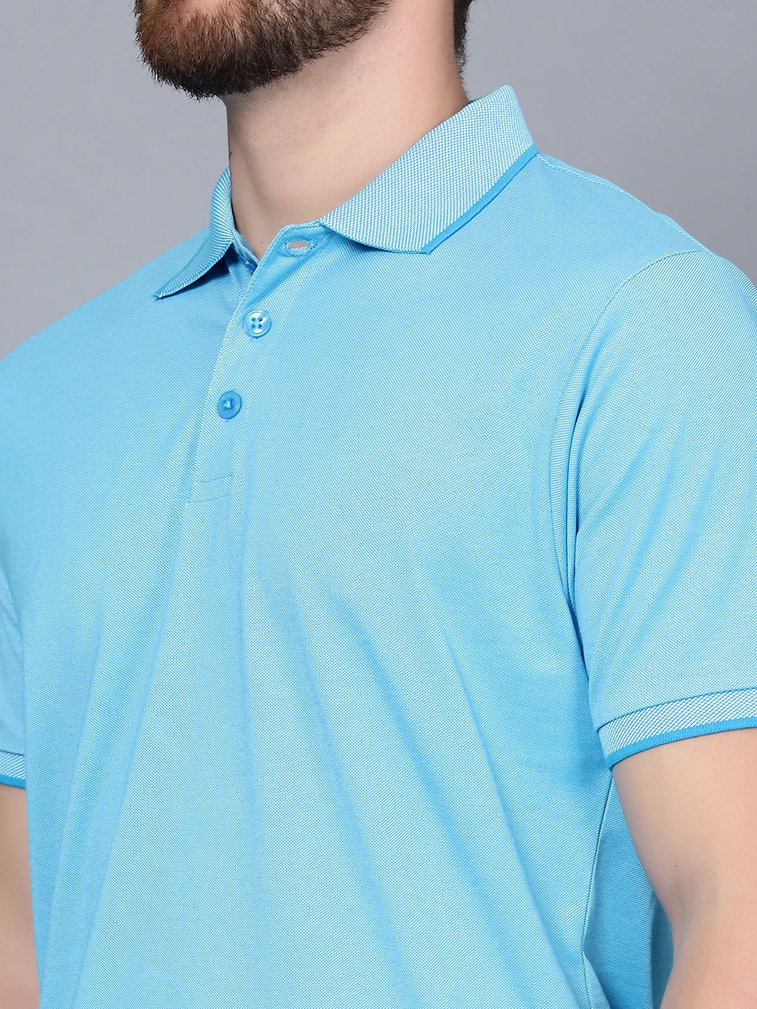 Kooltex Regular Fit cyan Blue polo t-shirt for men by Shiv Naresh