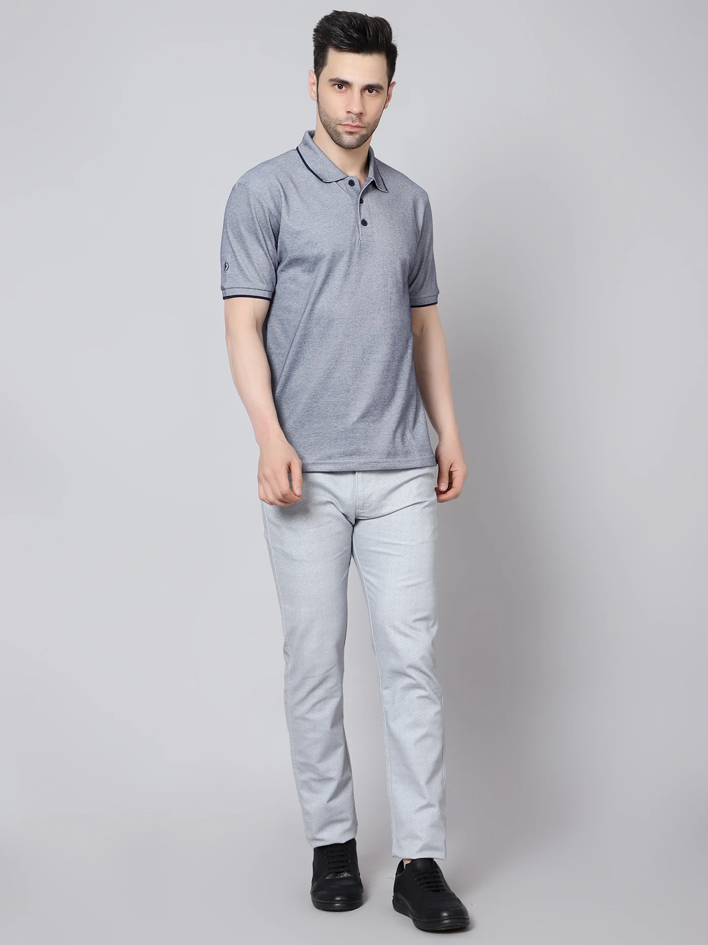 Kooltex Regular Fit Navy Blue polo t-shirt for men by Shiv Naresh