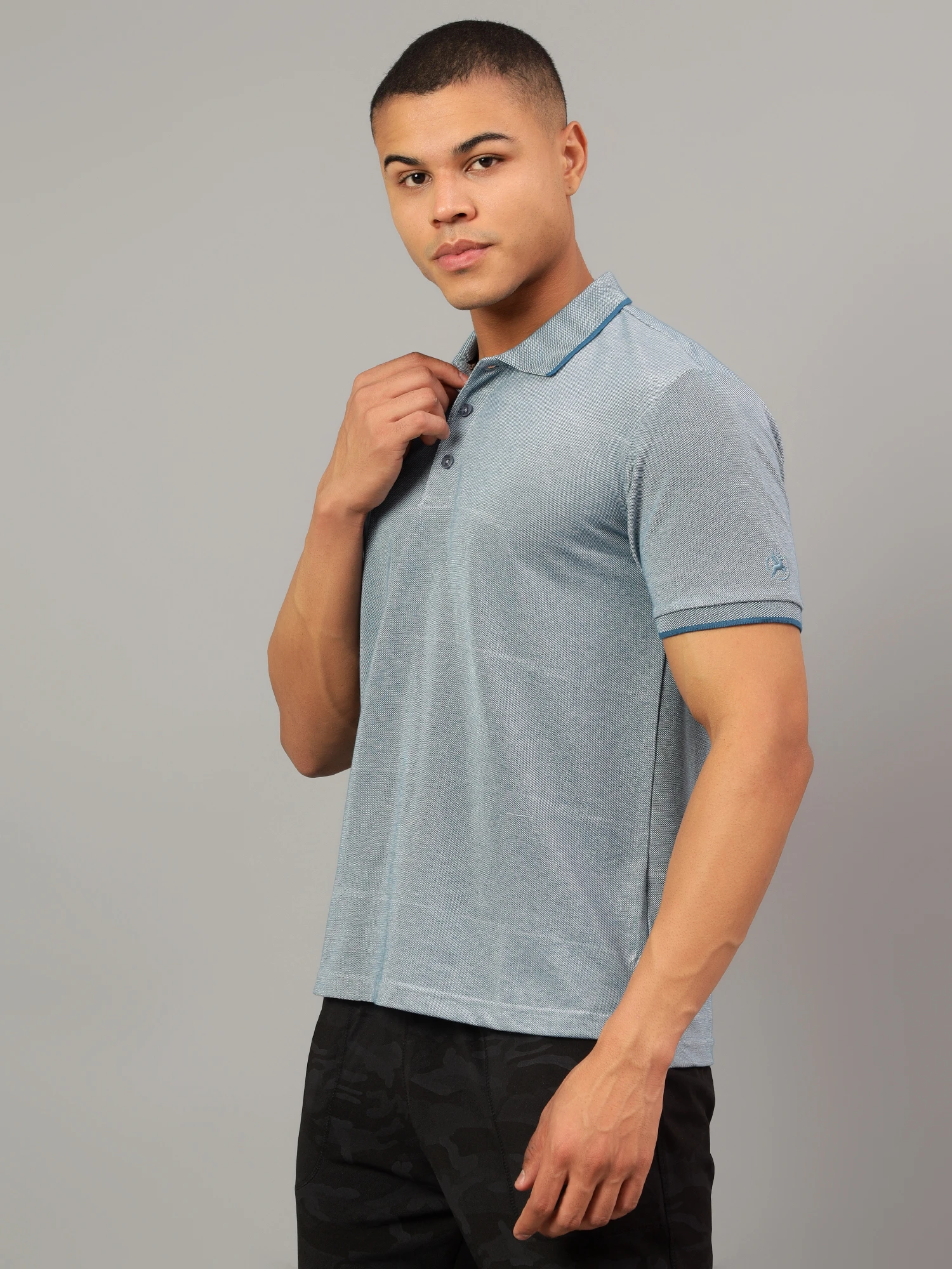Kooltex Regular Fit sky Blue polo T-shirt for men by Shiv Naresh