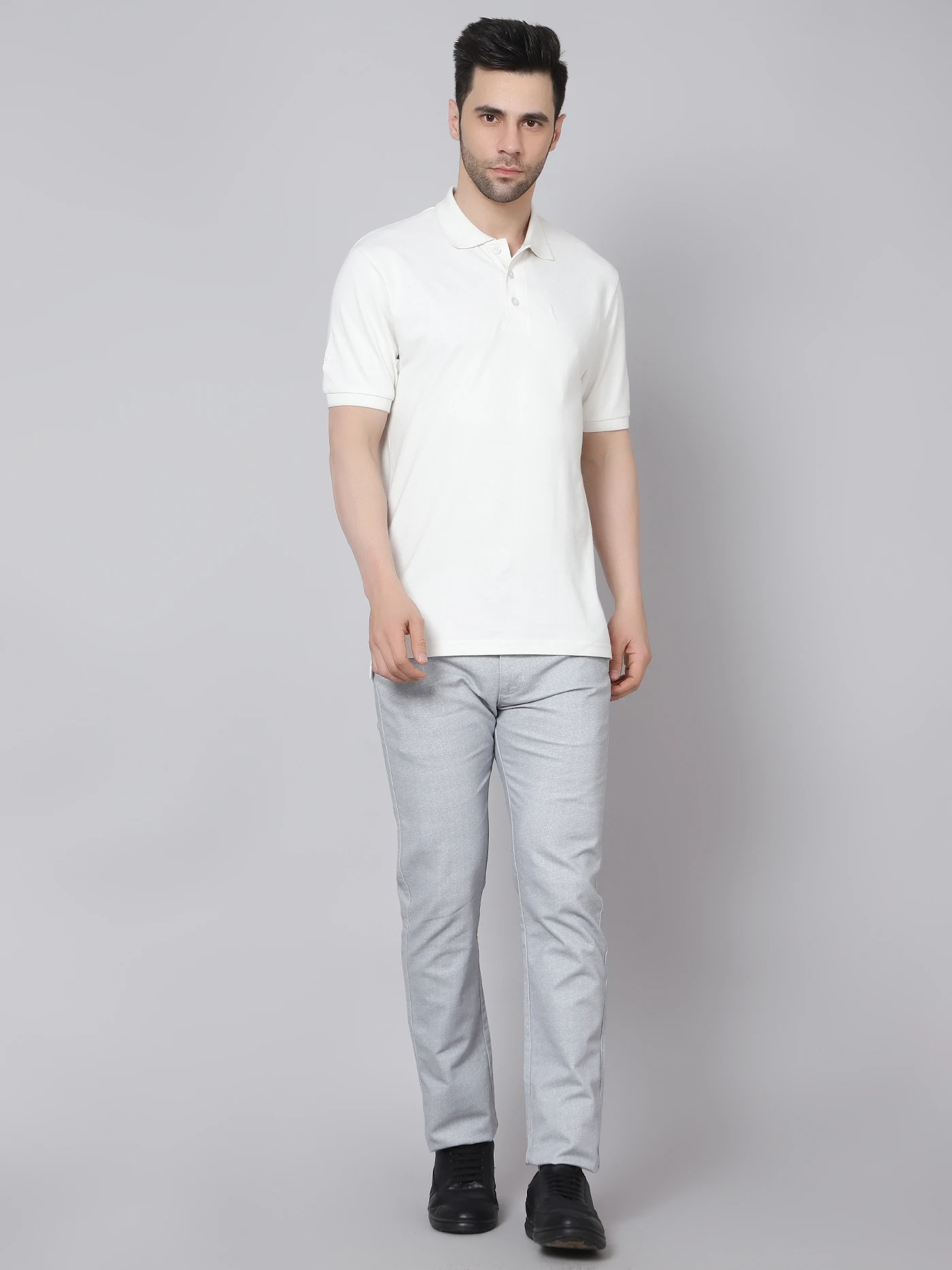 Kooltex Regular fit white sports polo t-shirts for men by Shiv Naresh