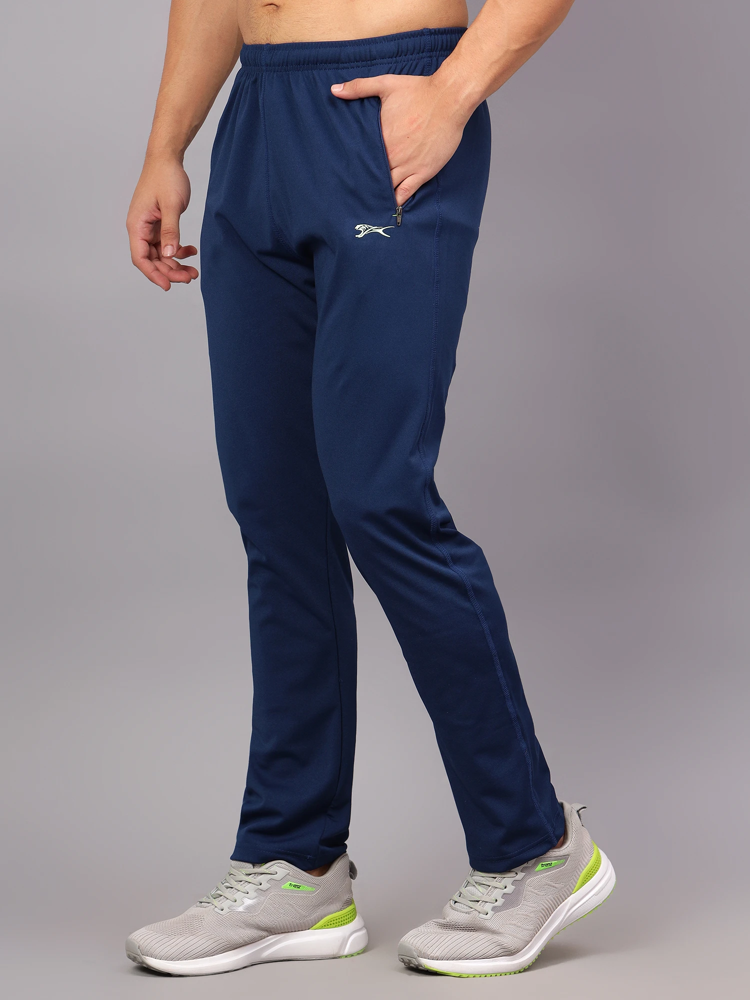 Navy Blue Stretchable Track Pants for Men Shiv Naresh