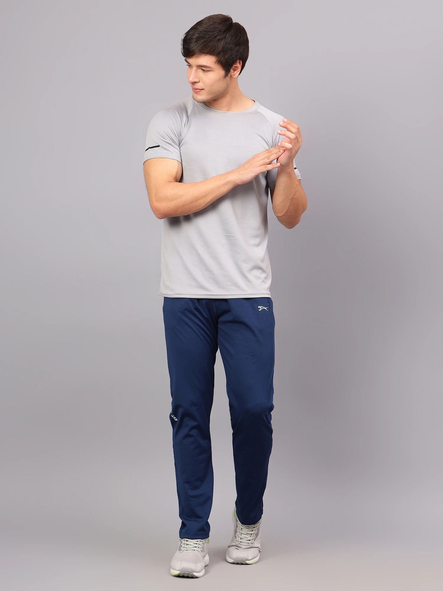 Navy Blue Stretchable Track Pants for Men Shiv Naresh