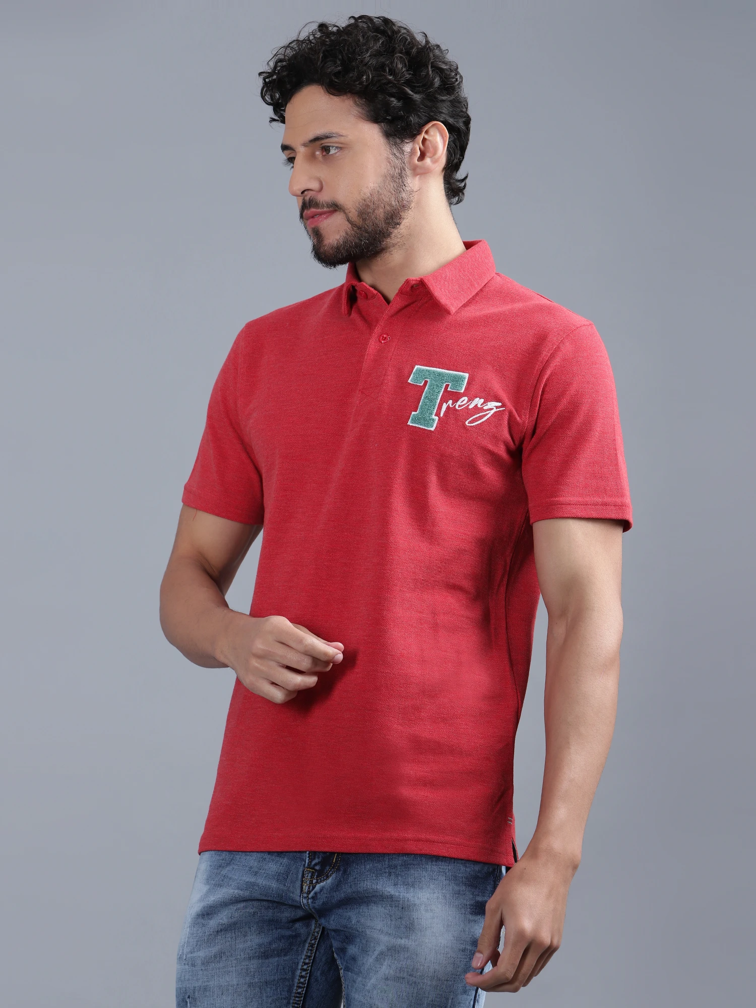 Brandlove tango red polo T-Shirt for men by Shiv Naresh