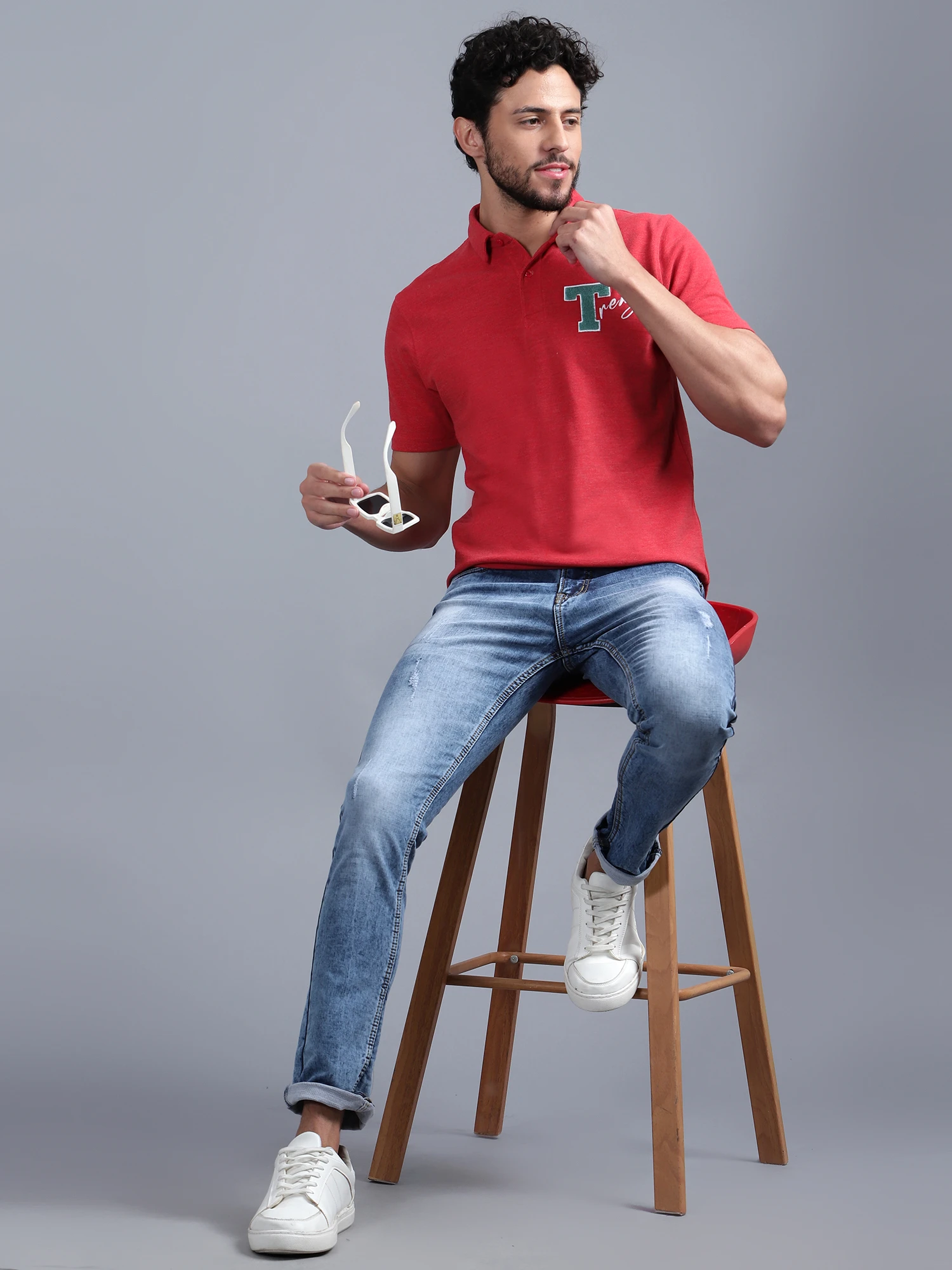 Brandlove tango red polo T-Shirt for men by Shiv Naresh