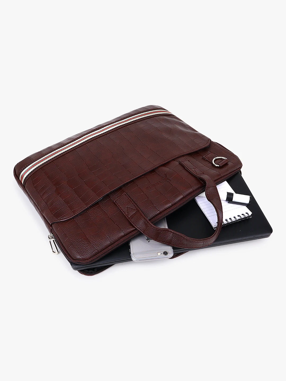 Shiv Naresh Stripper Brown Laptop Bag