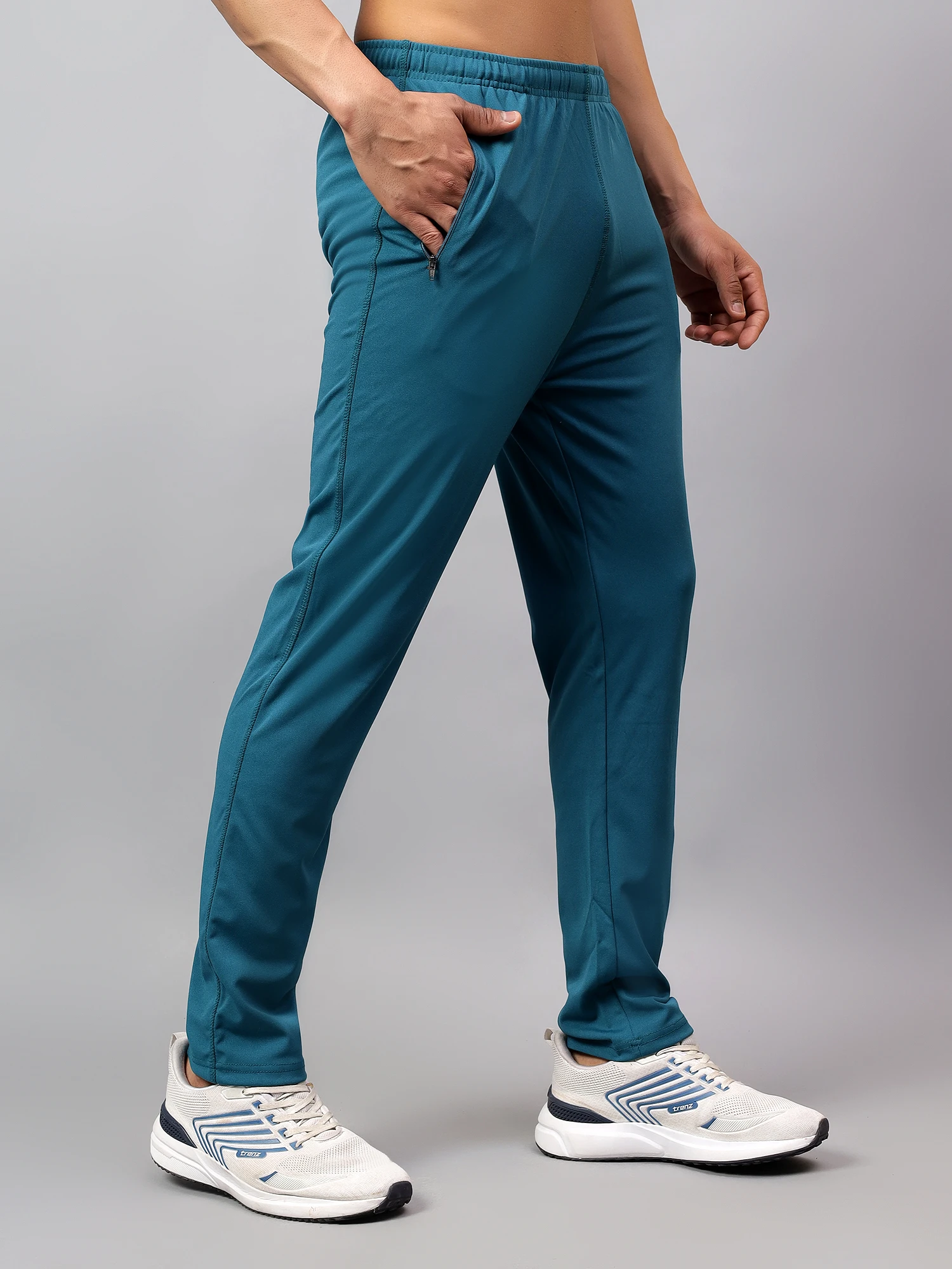 Airforce Blue Stretchable Gym Track Pants for Men Shiv Naresh