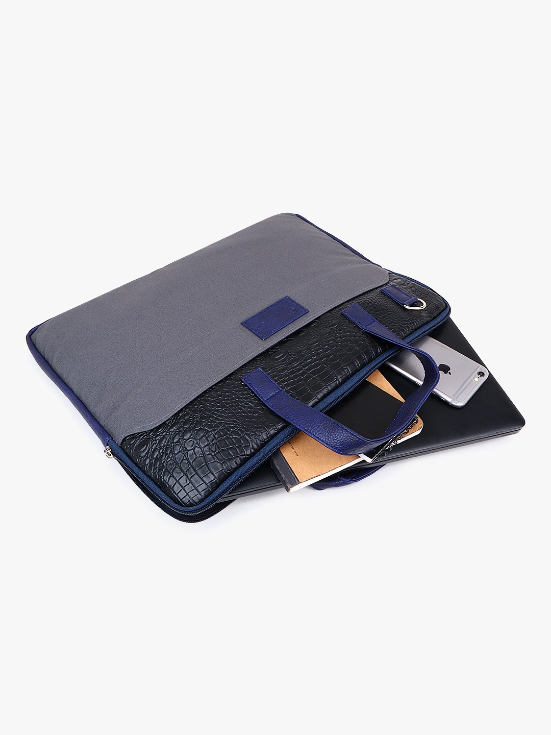 Stripper Navy Blue & Grey Laptop Bag for Men