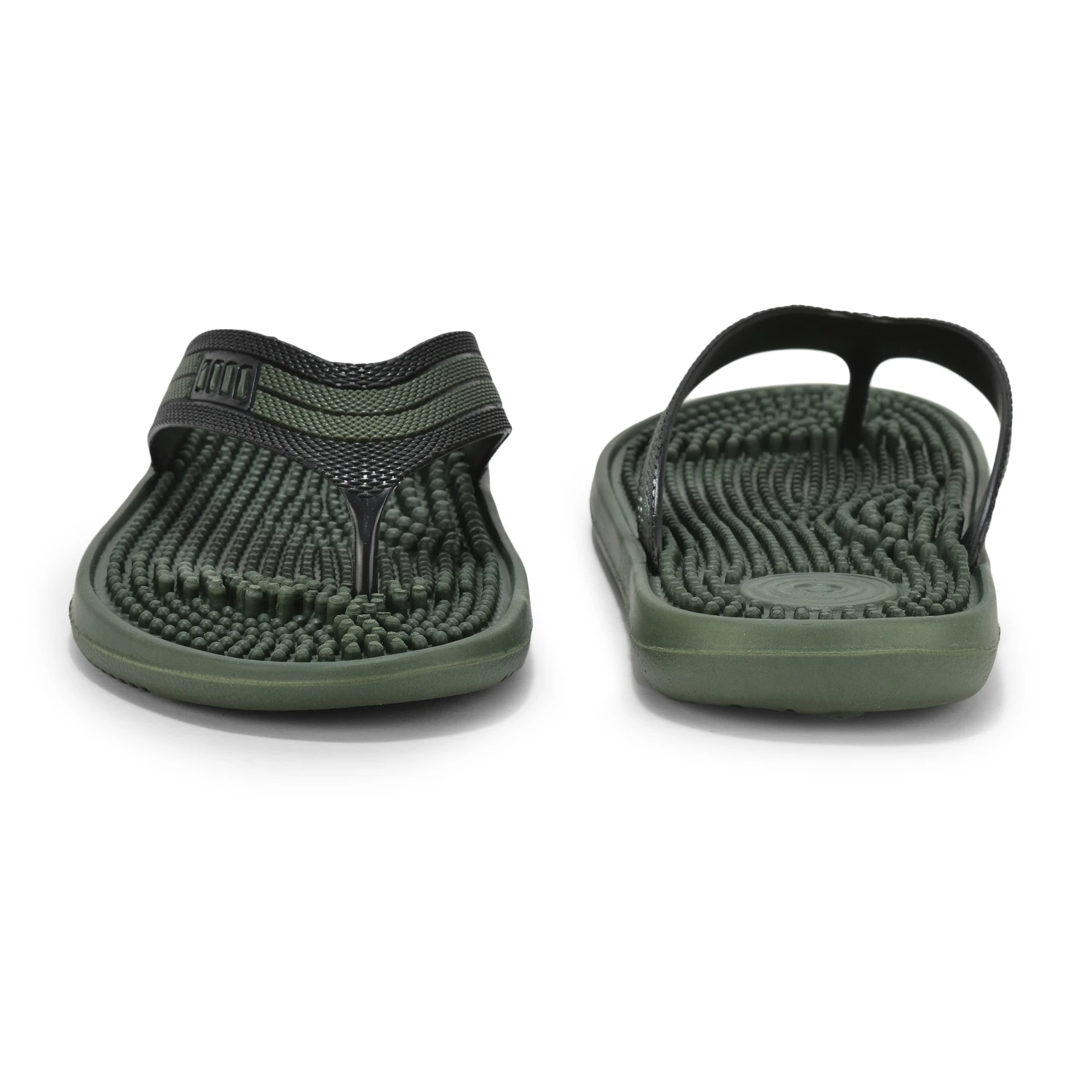 Shivnaresh men's slip-on slippers olive green
