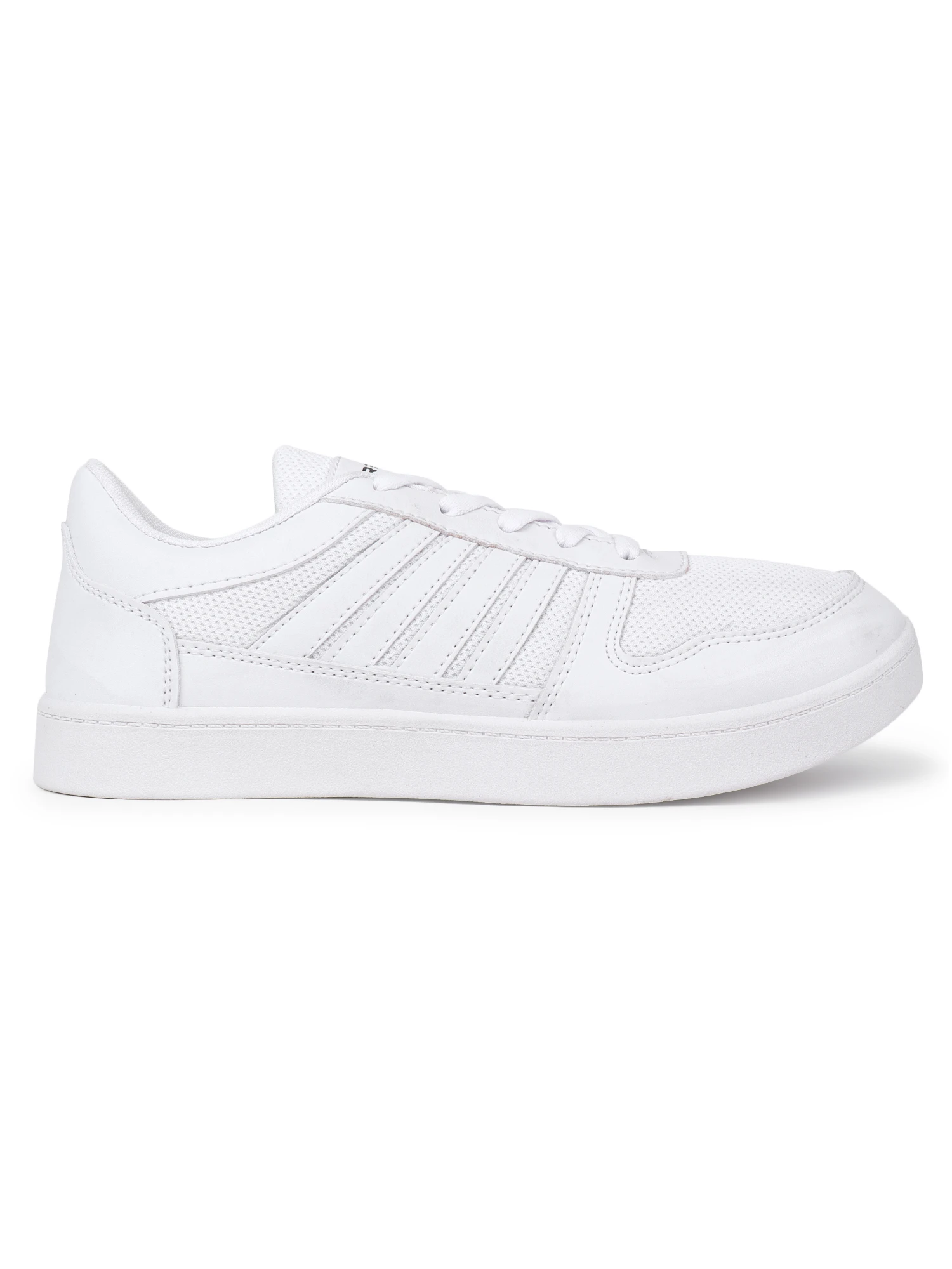 All-white lace-up sports shoes for men Shiv Naresh