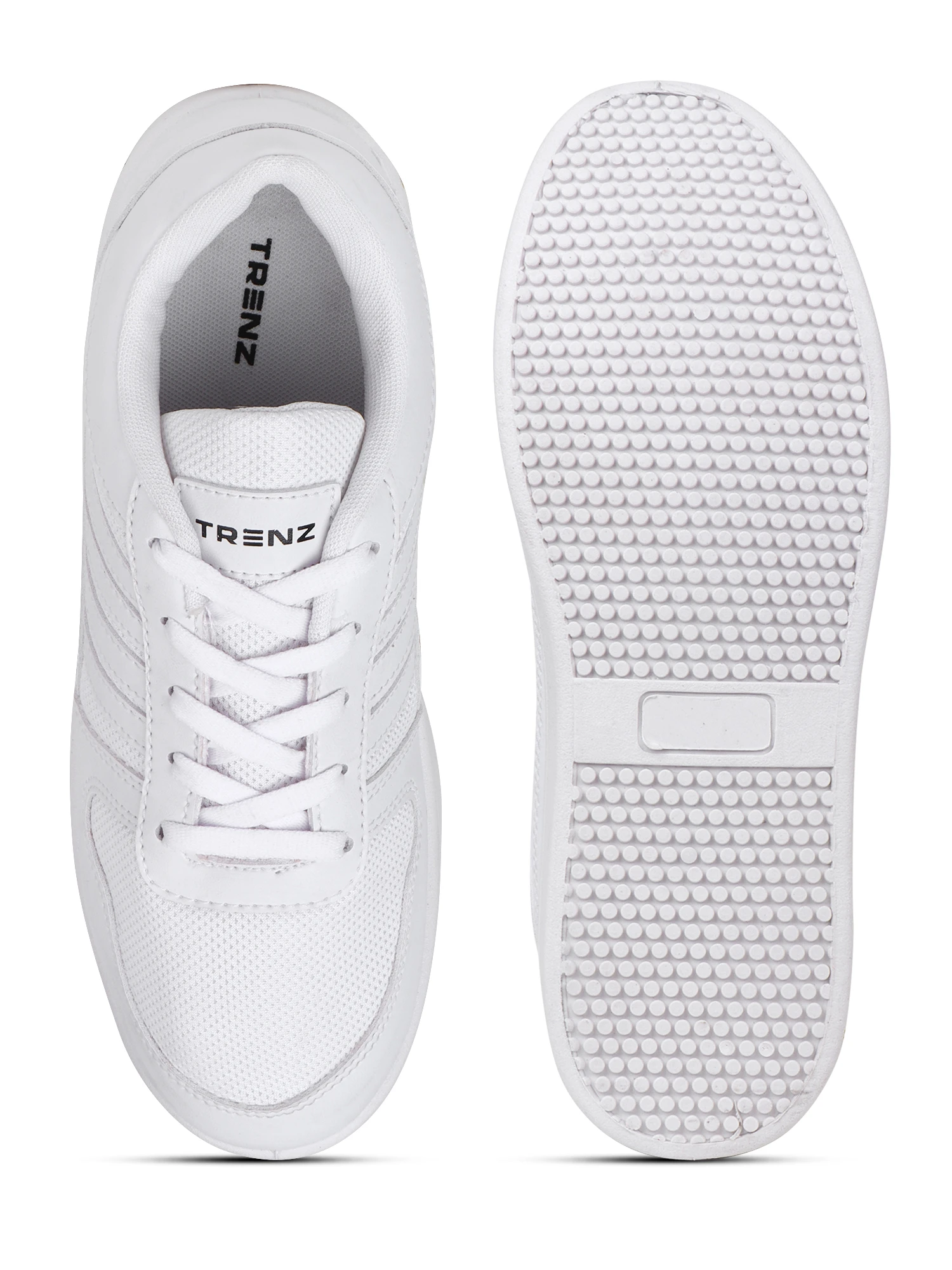 All-white lace-up sports shoes for men Shiv Naresh