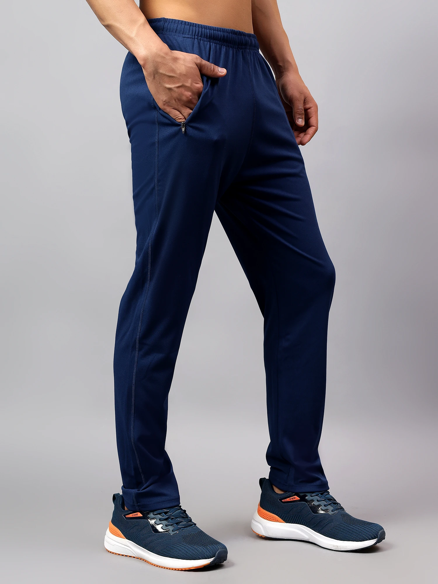 Black Stretchable Track Pants for Men Shiv Naresh